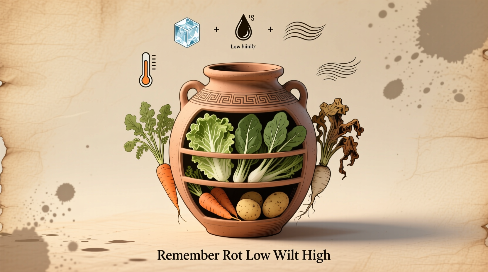 remember rot low wilt high for storing veggies in hu