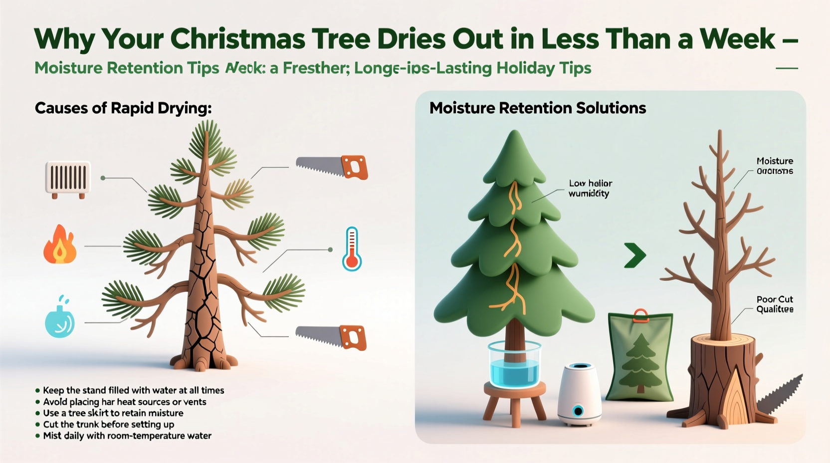 why does my christmas tree dry out in less than a week moisture retention tips