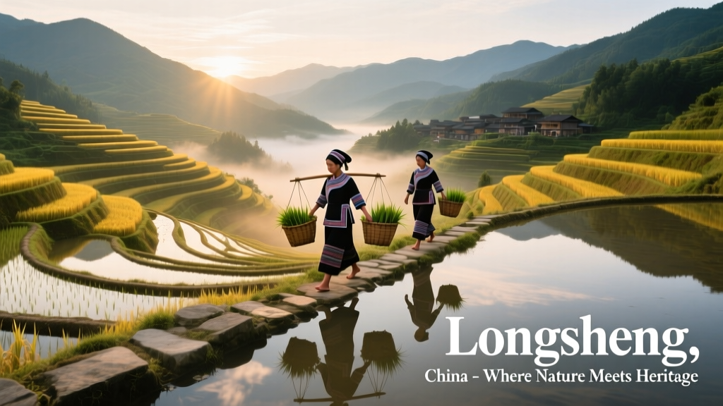 Photo Magnificent Longsheng Rice Terraces in China: A Living Landscape of Zuojiang Ingenuity and Seasonal Splendor