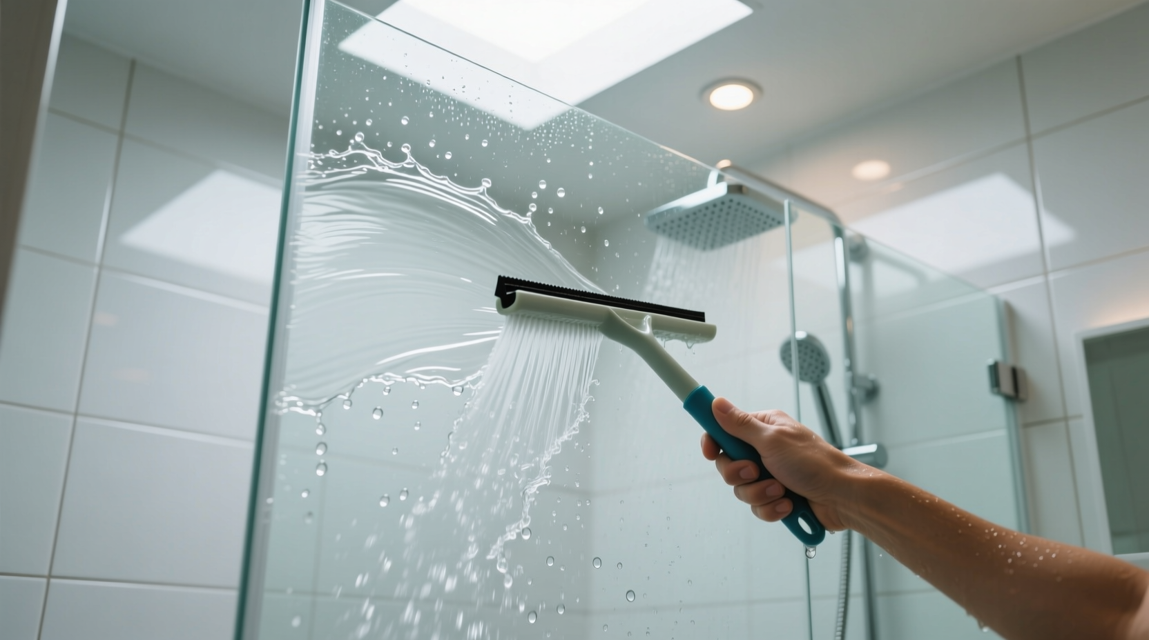 squeegeeing your shower is an easy and fast way to clean
