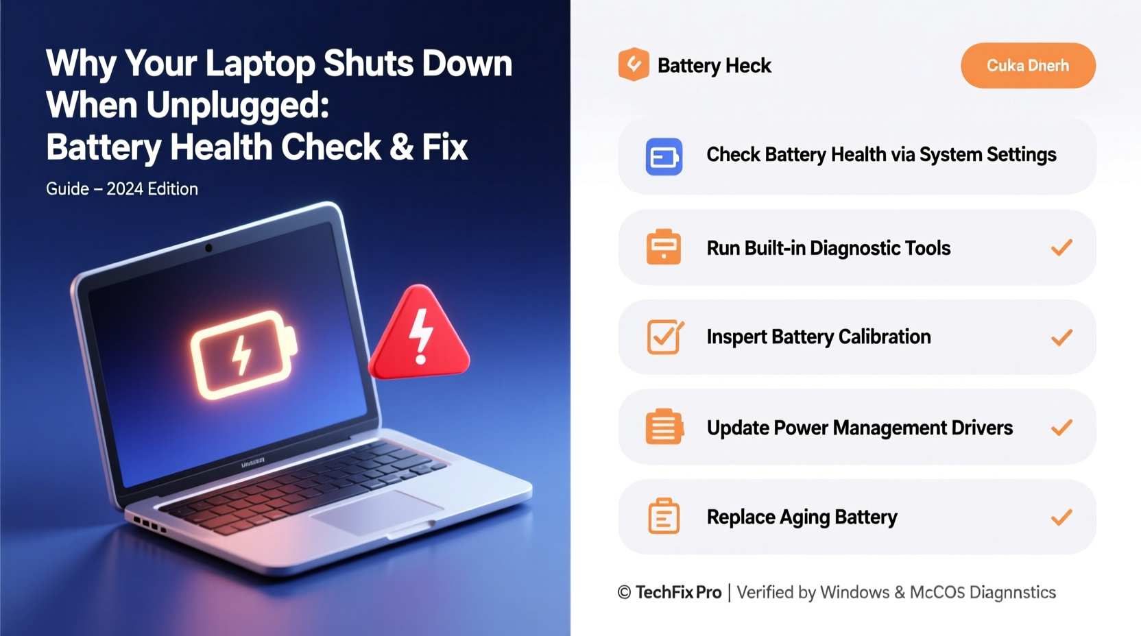 why does my laptop shut down when unplugged battery health check guide