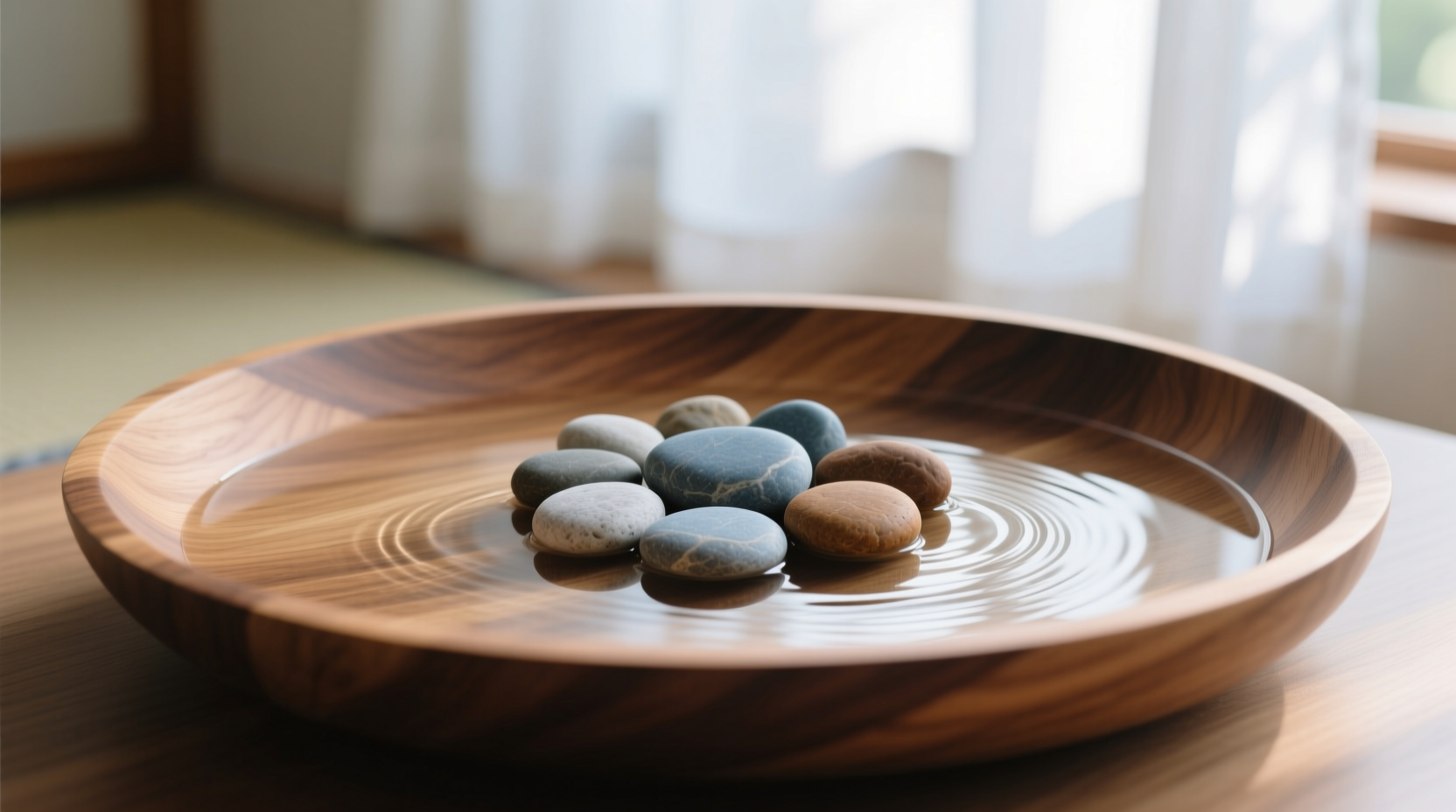 humidity tray with pebbles