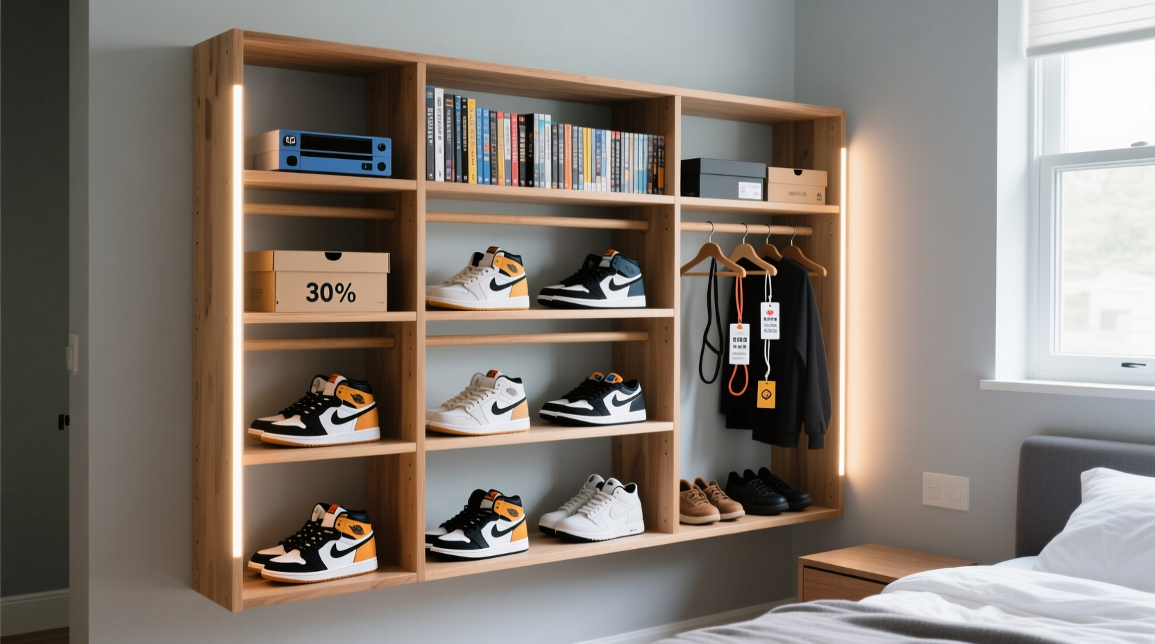 closet organization tips repurpose gaming shelves