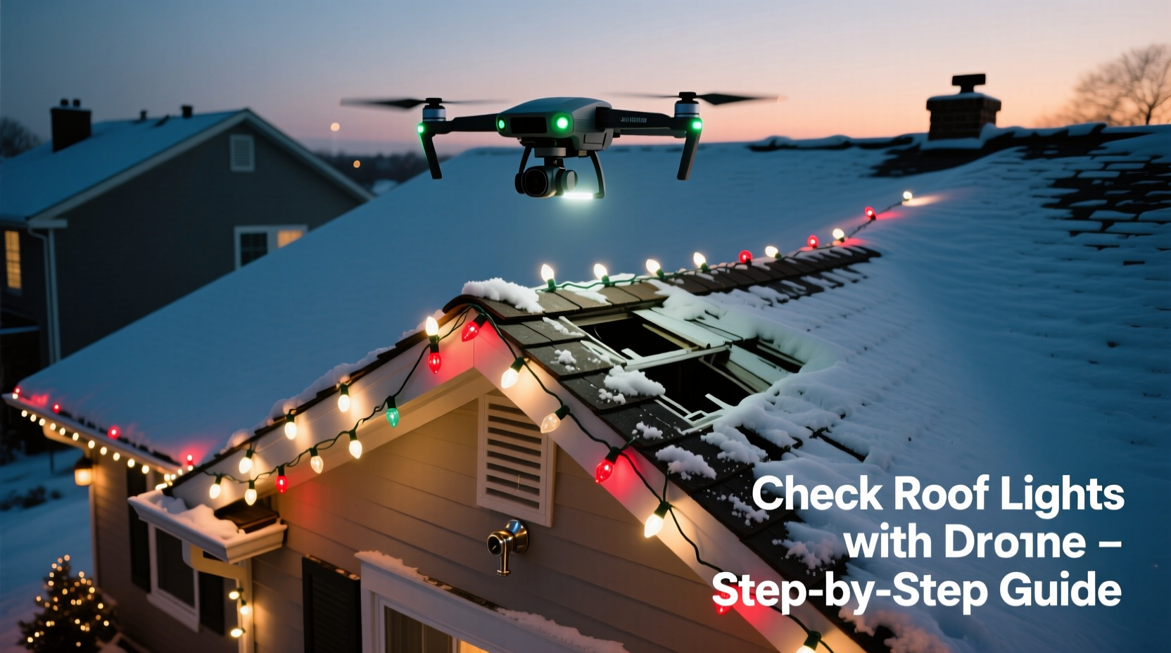 how to use a drone to check if your rooftop christmas lights are intact