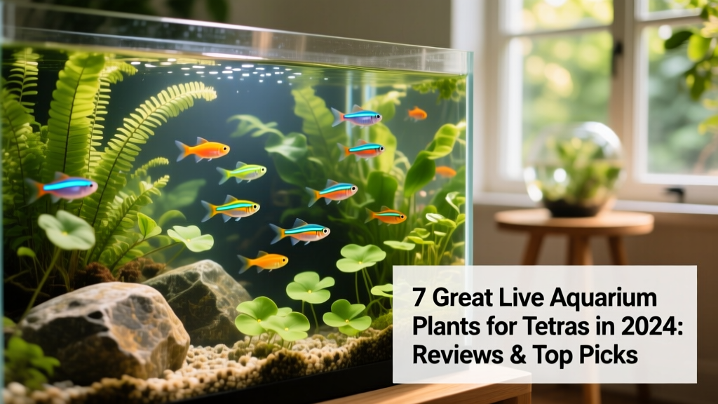 A vibrant community tank with neon tetras swimming among lush Java Fern and floating Frogbit