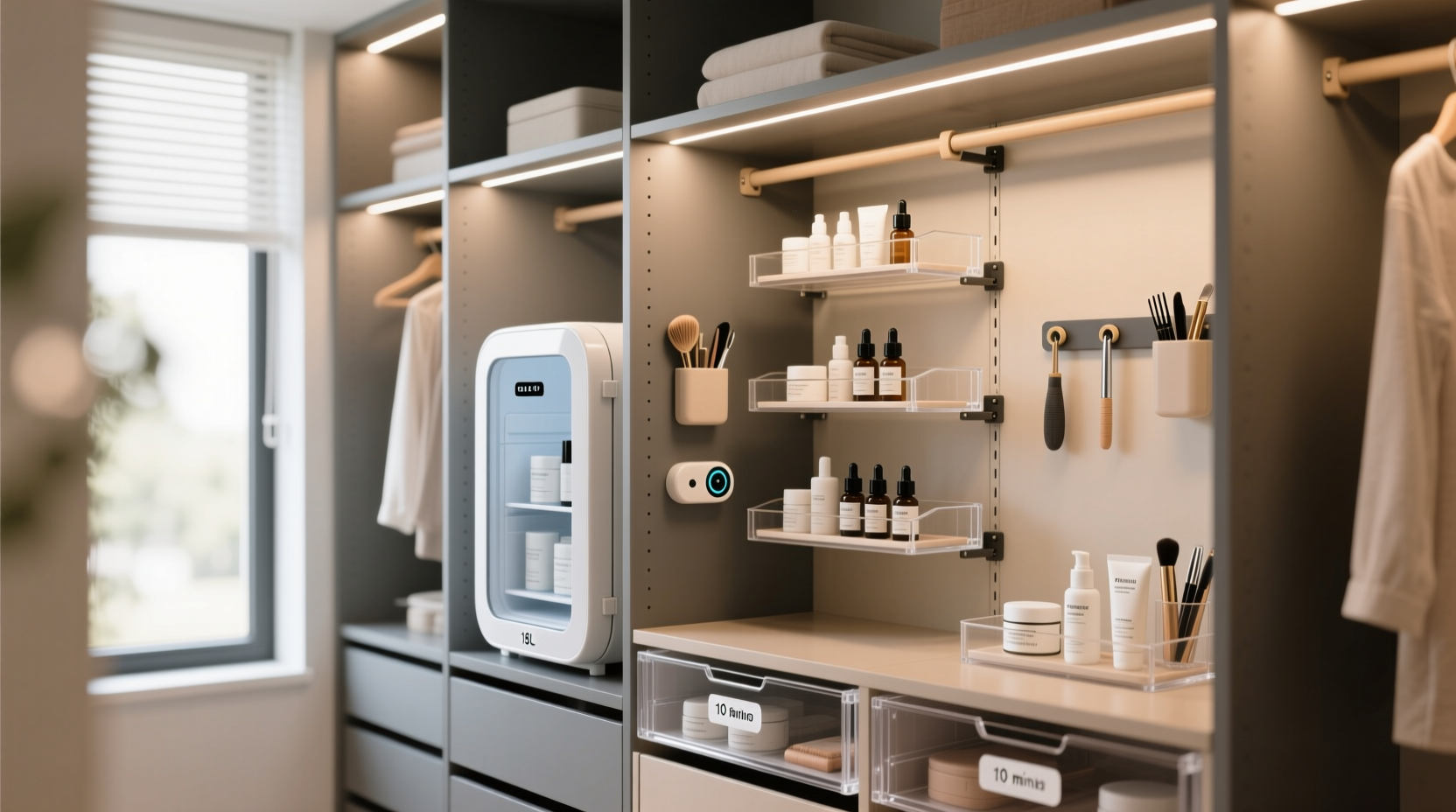 closet organization tips for skincare fridges tools
