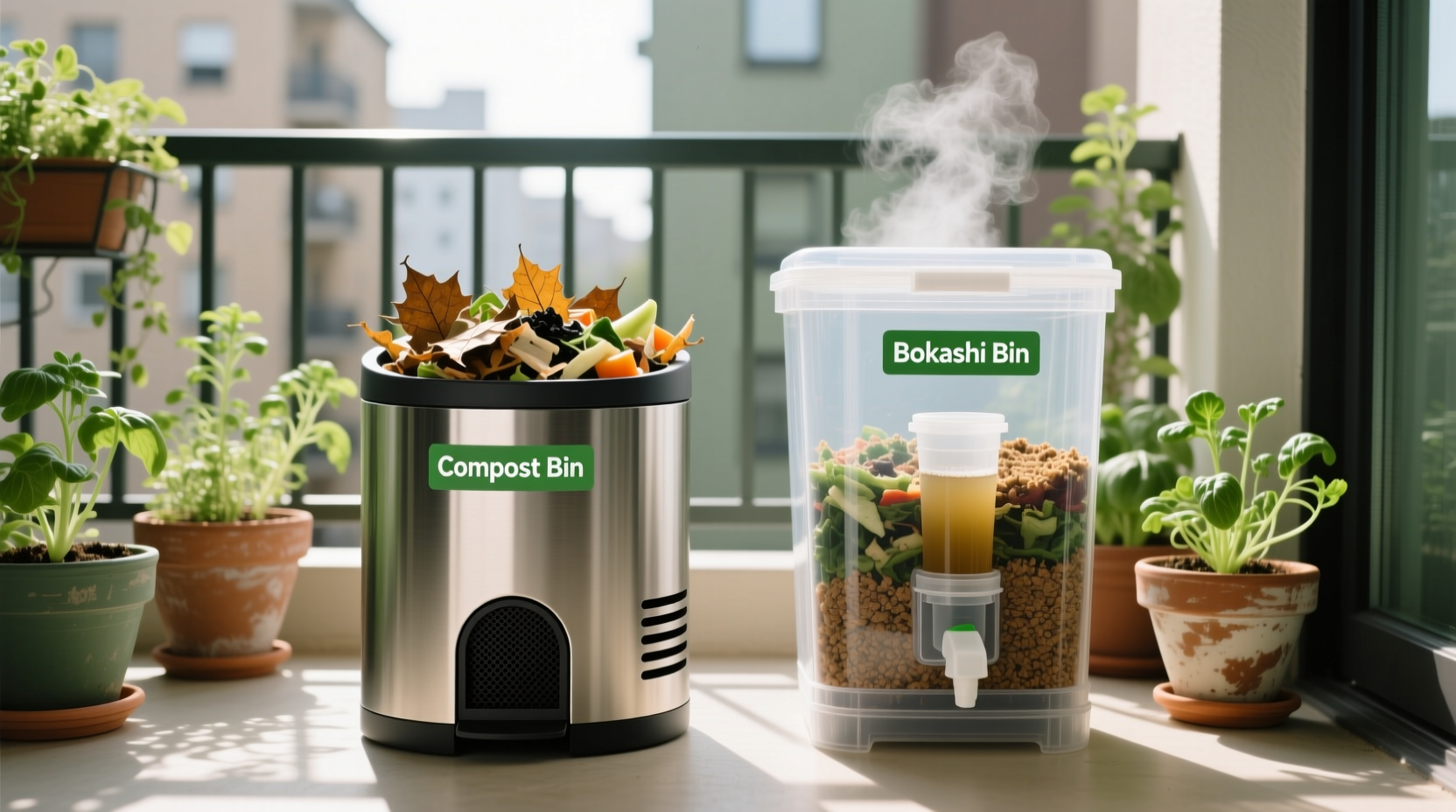 Bokashi vs Indoor Compost for Balcony Plants