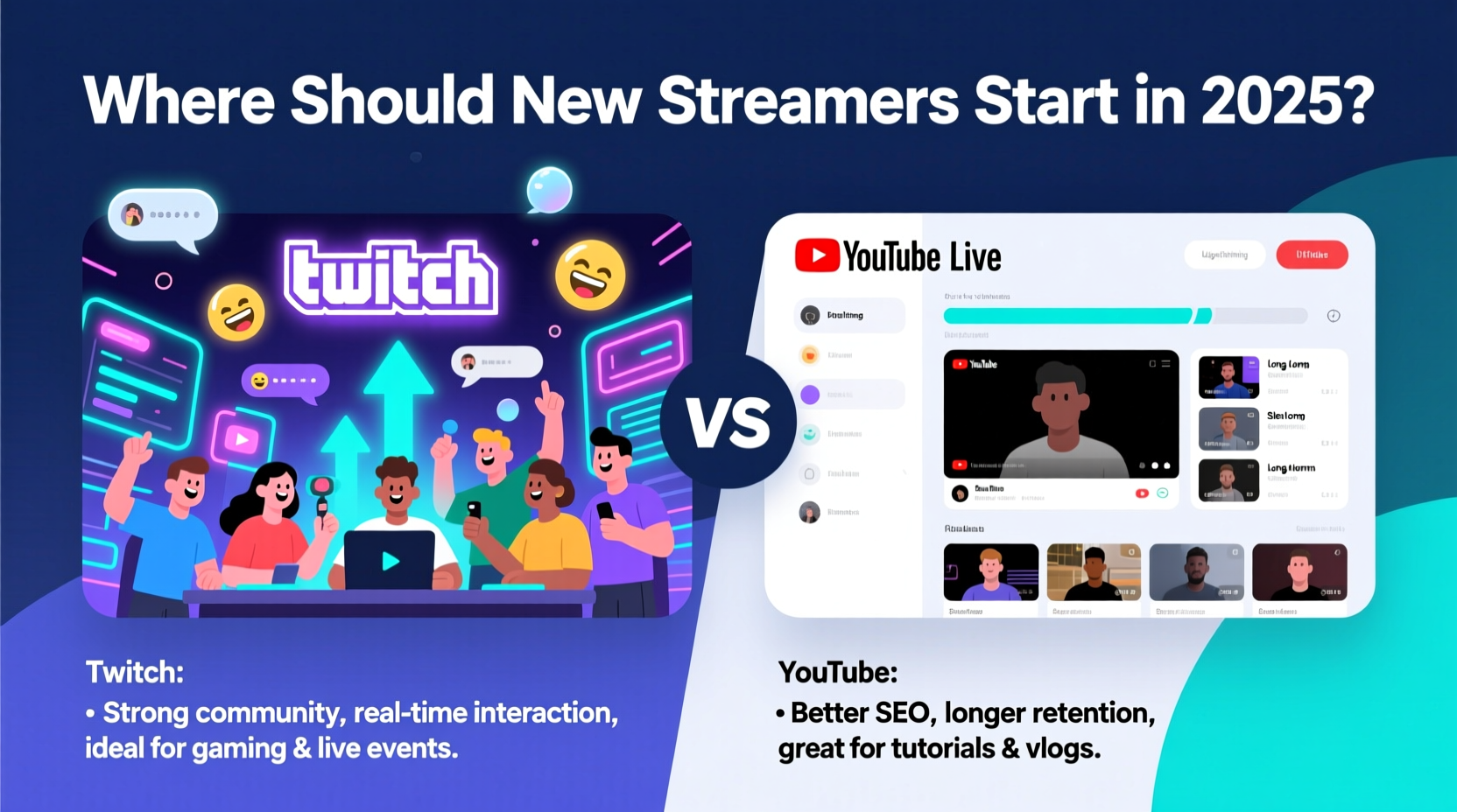 twitch vs youtube live where should new streamers start in 2025