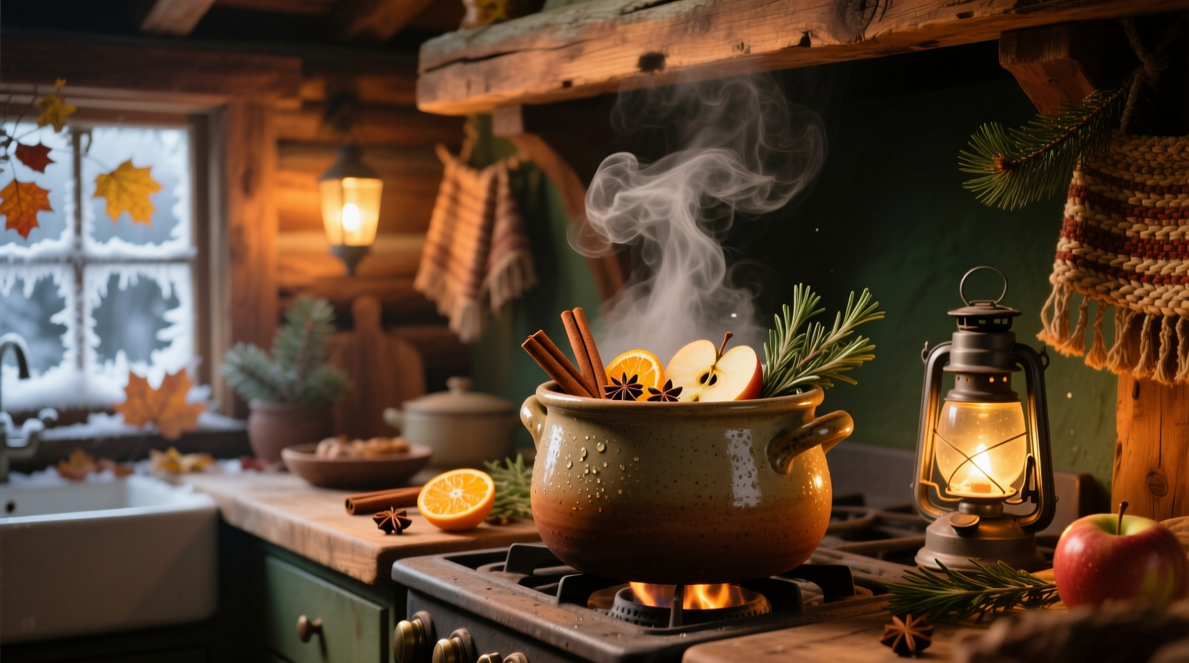 use a simmer pot for rich seasonal scents and humidifyi