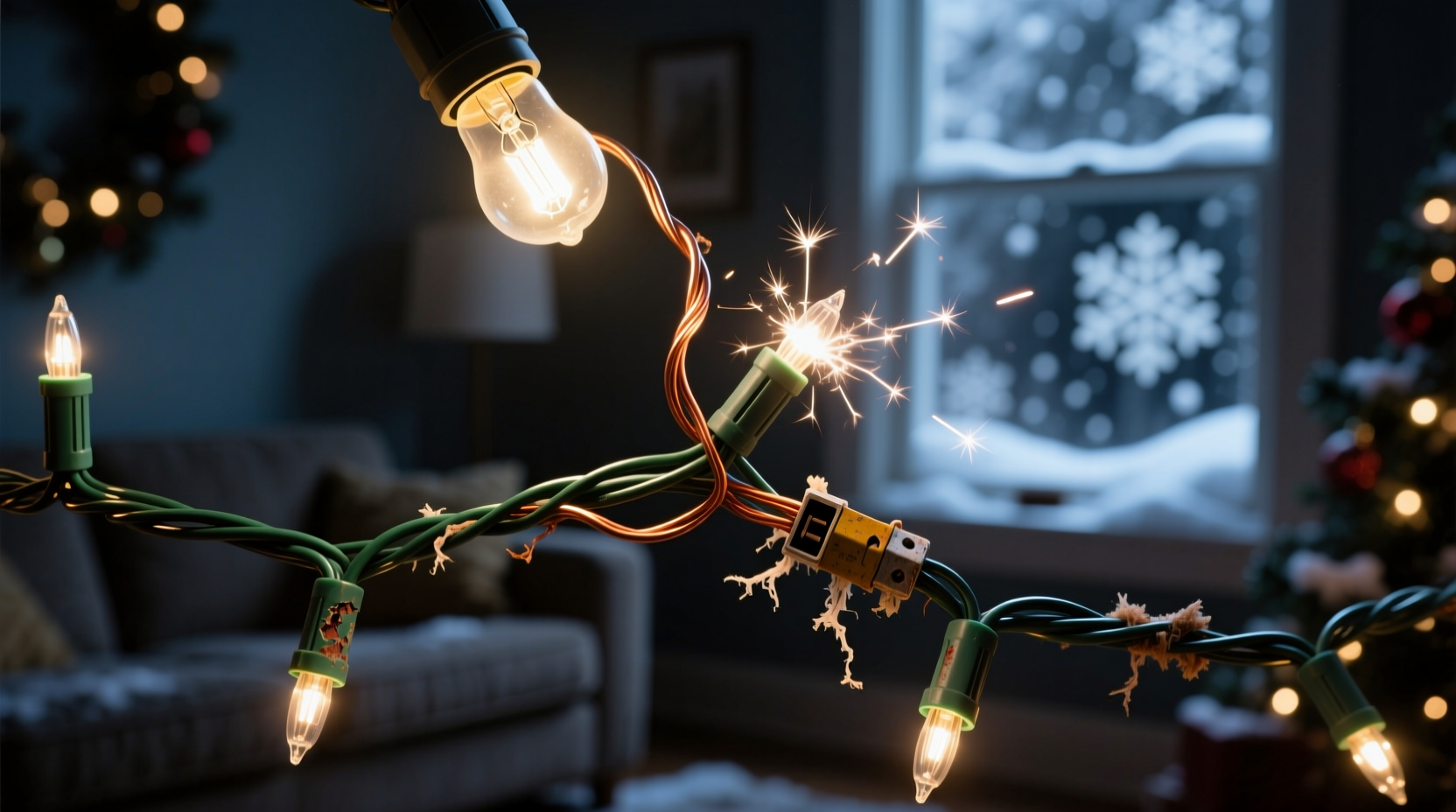 why do my christmas lights only work when twisted a certain way