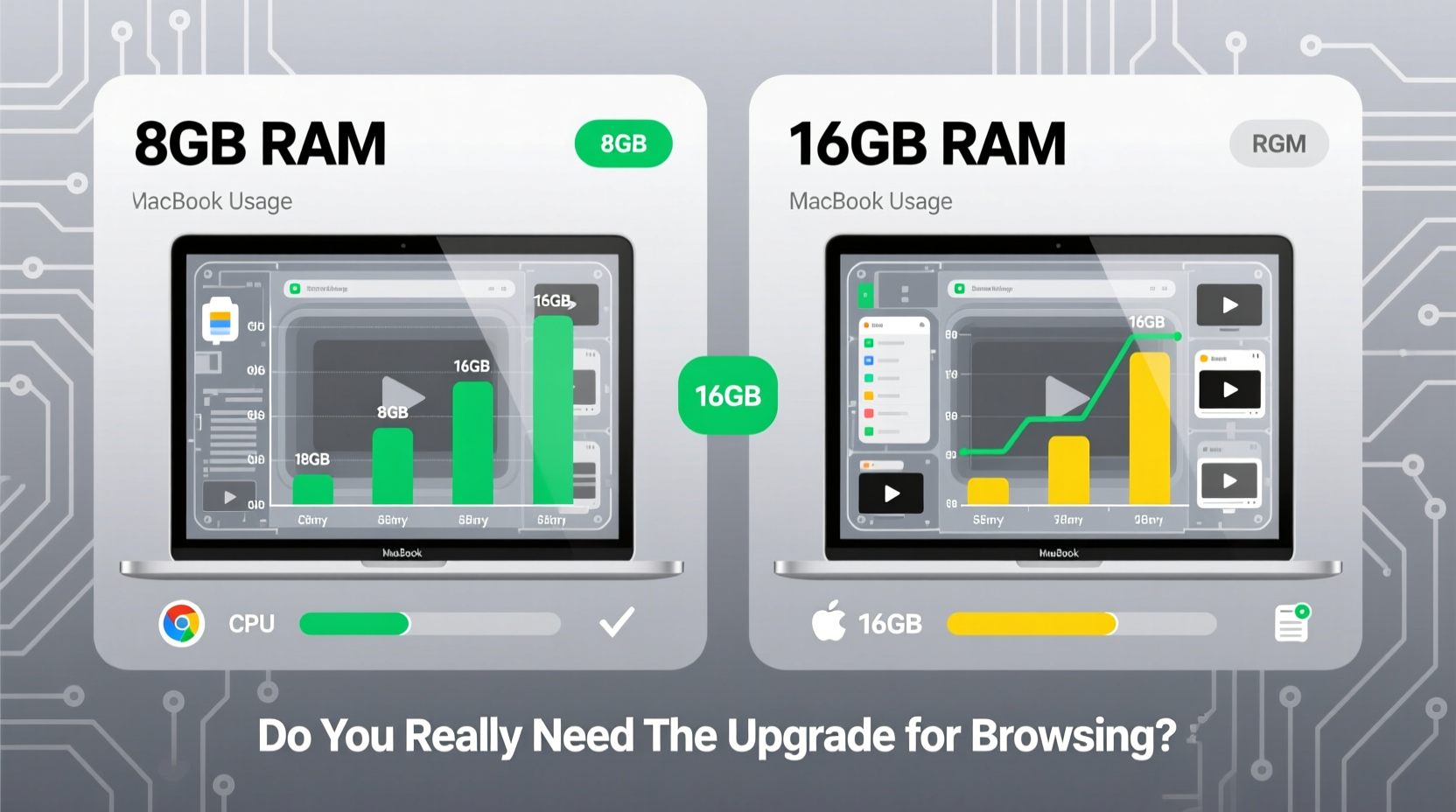 8gb ram vs 16gb ram for macbook do you really need the upgrade for browsing