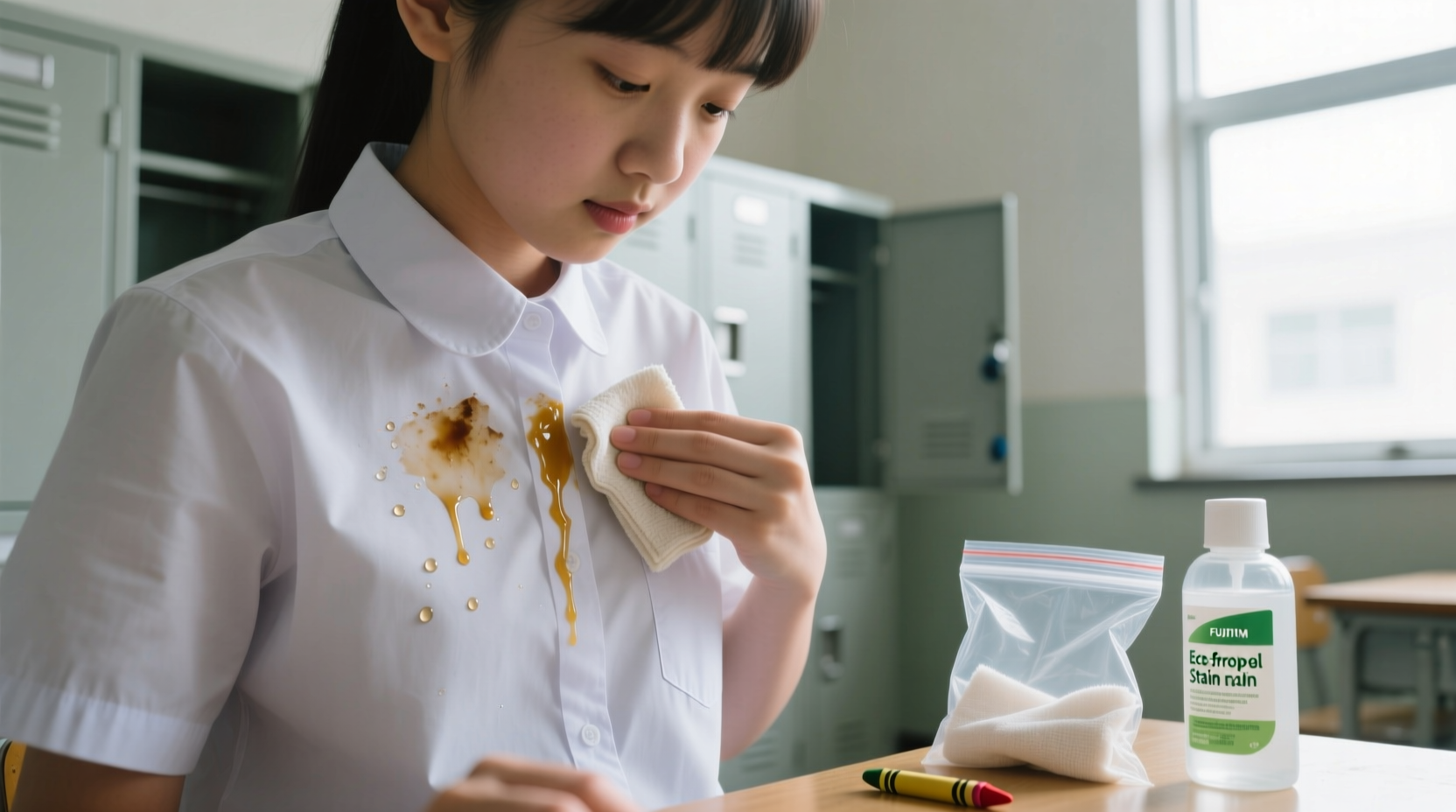 how to remove melted crayon from school uniforms