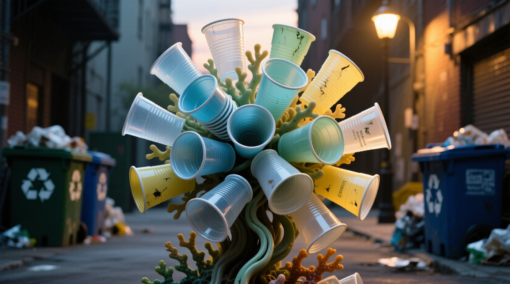 recycled plastic cups