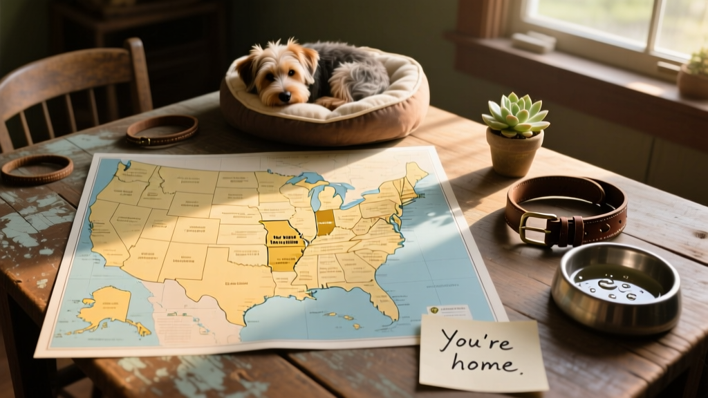 Map highlighting Delaware, New Hampshire, and Vermont as no-kill states