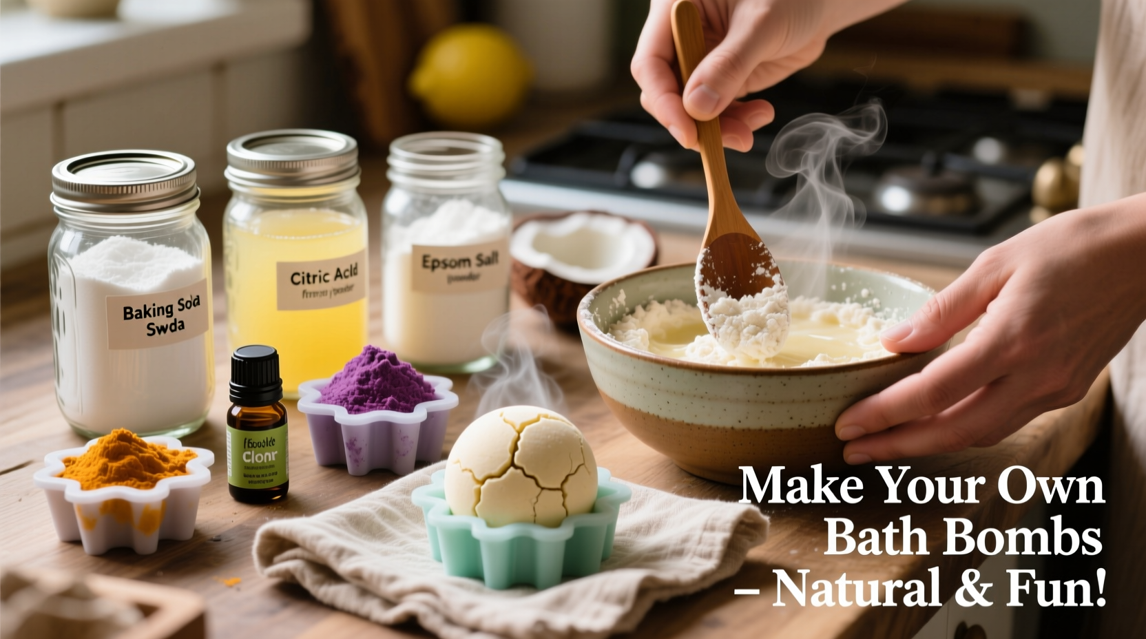 how to make your own bath bombs with ingredients from your pantry