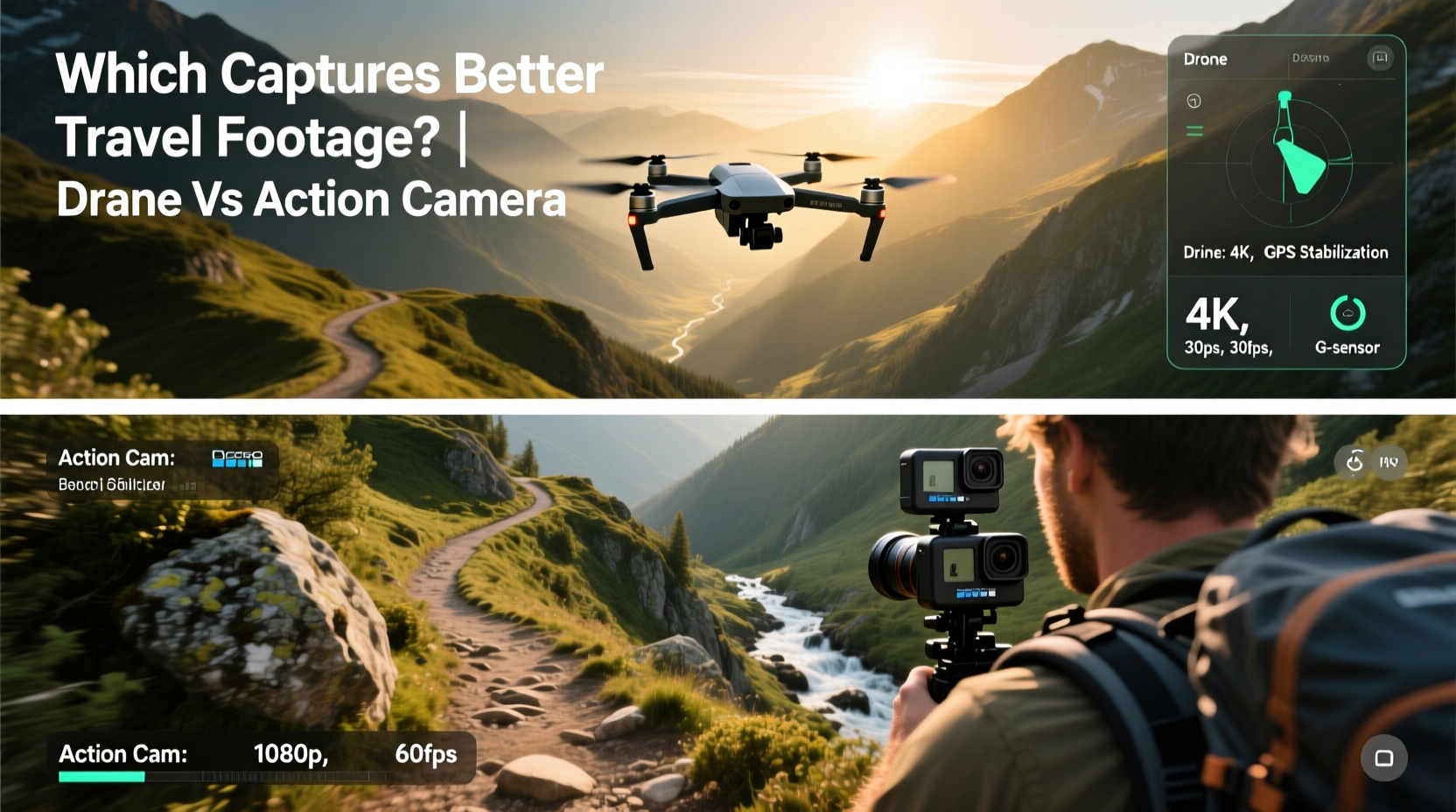 drone vs action camera which captures better travel footage for beginners