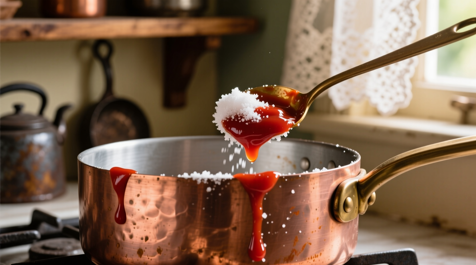 eco friendly copper cleaning ketchup salt method