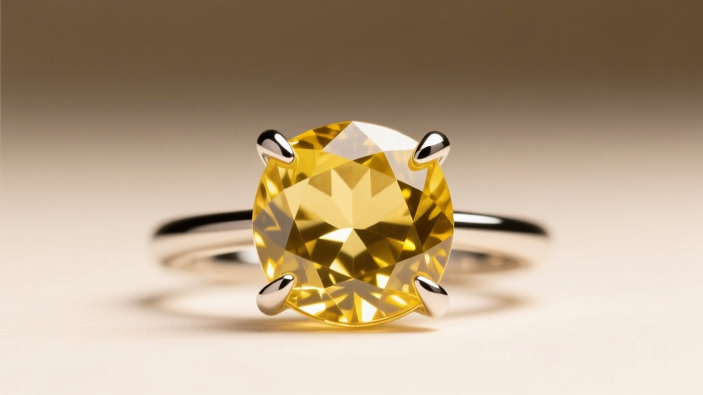 Microscopic view of the minimal four-prong setting on a Nudo lemon quartz pendant, highlighting the exposed girdle of the stone