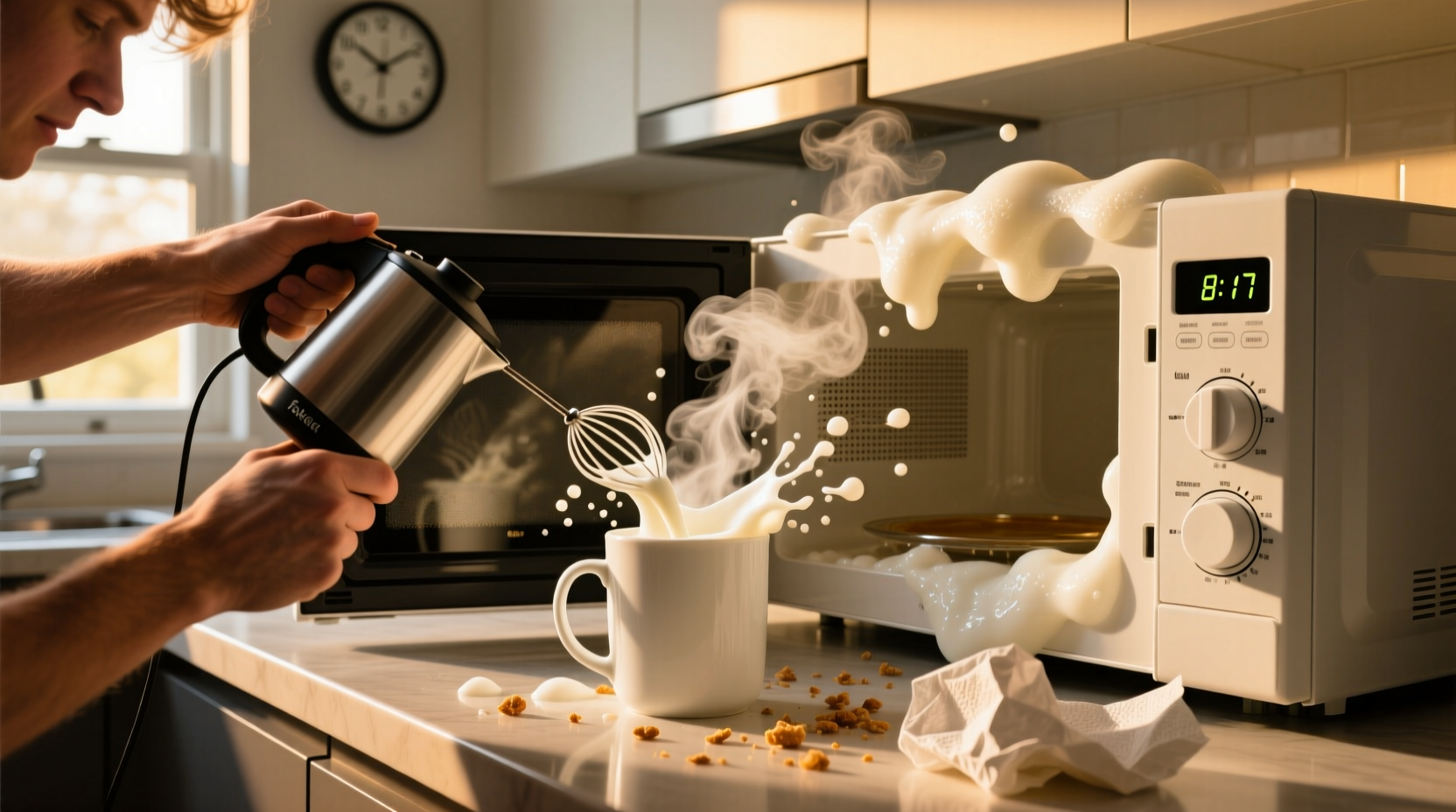 fake a latte using a milk frother and your microwave