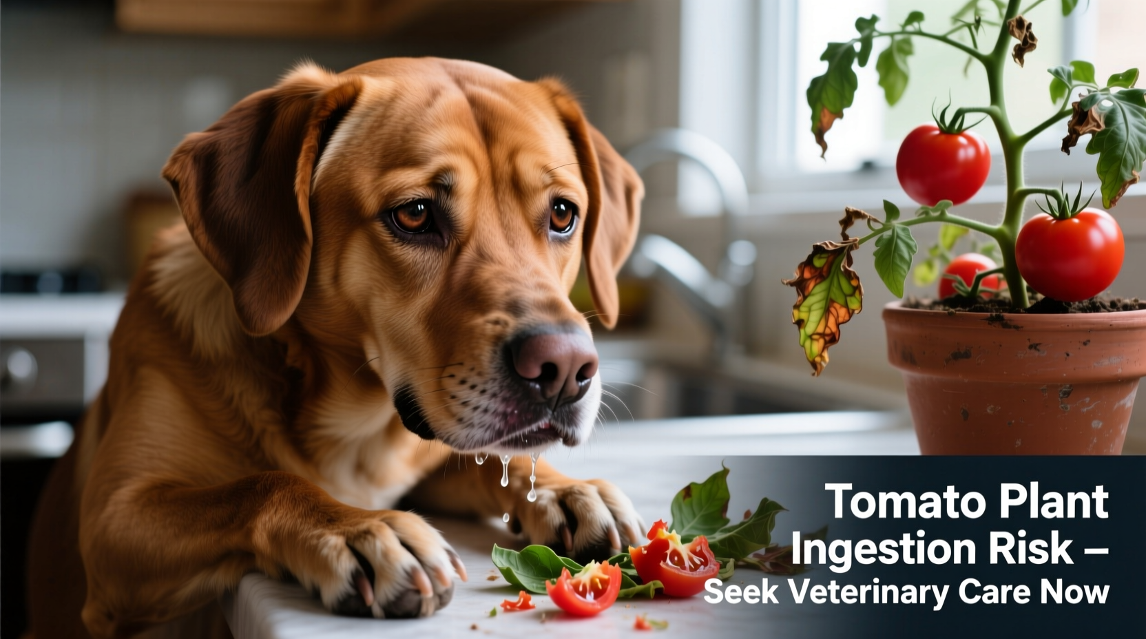 Dog showing signs of tomato plant ingestion concern
