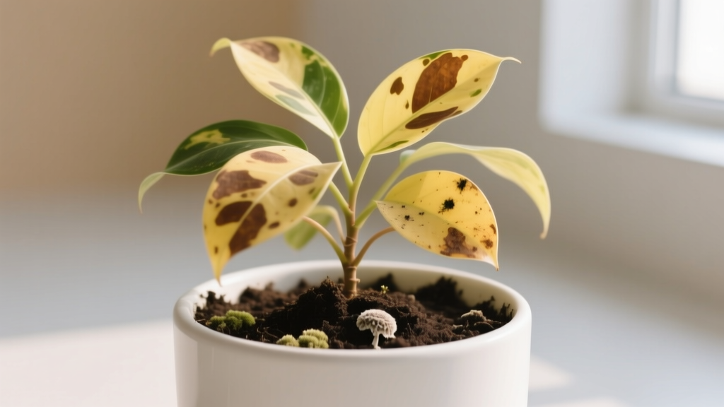 Brown Spots on Indoor Plant Leaves Soil Mix Causes