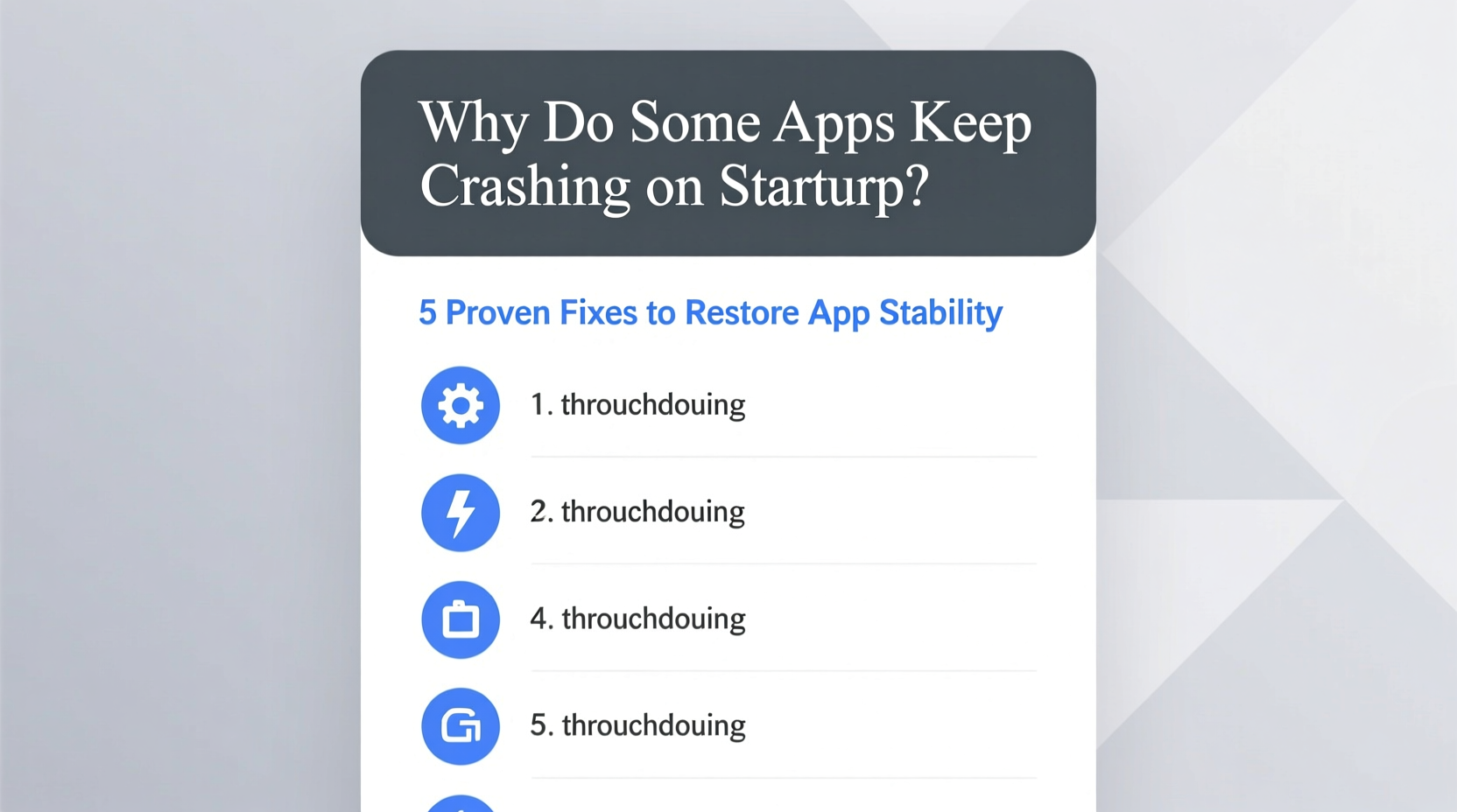 why do some apps keep crashing on startup troubleshooting tips