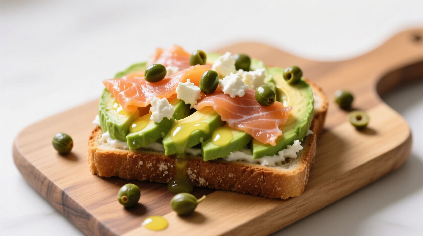 avocado toast smoked salmon goat cheese capers
