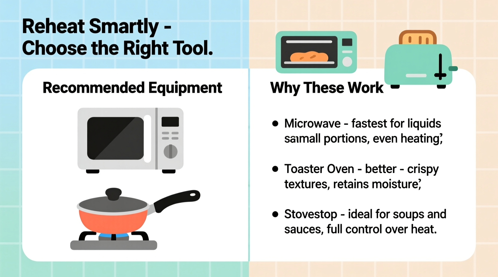 what equipment should you use to reheat food