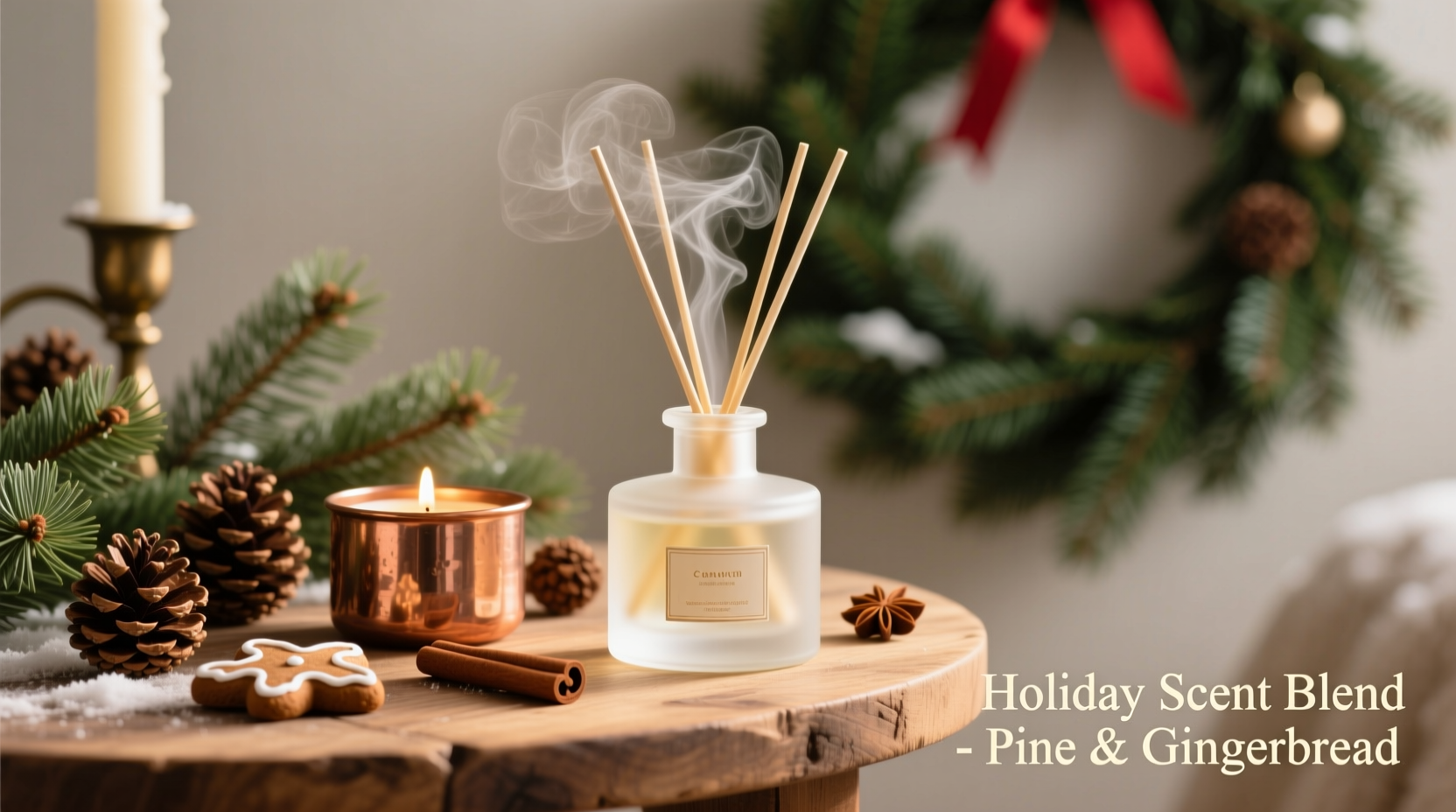 scent diffuser blends that mimic fresh pine and gingerbread for christmas vibes