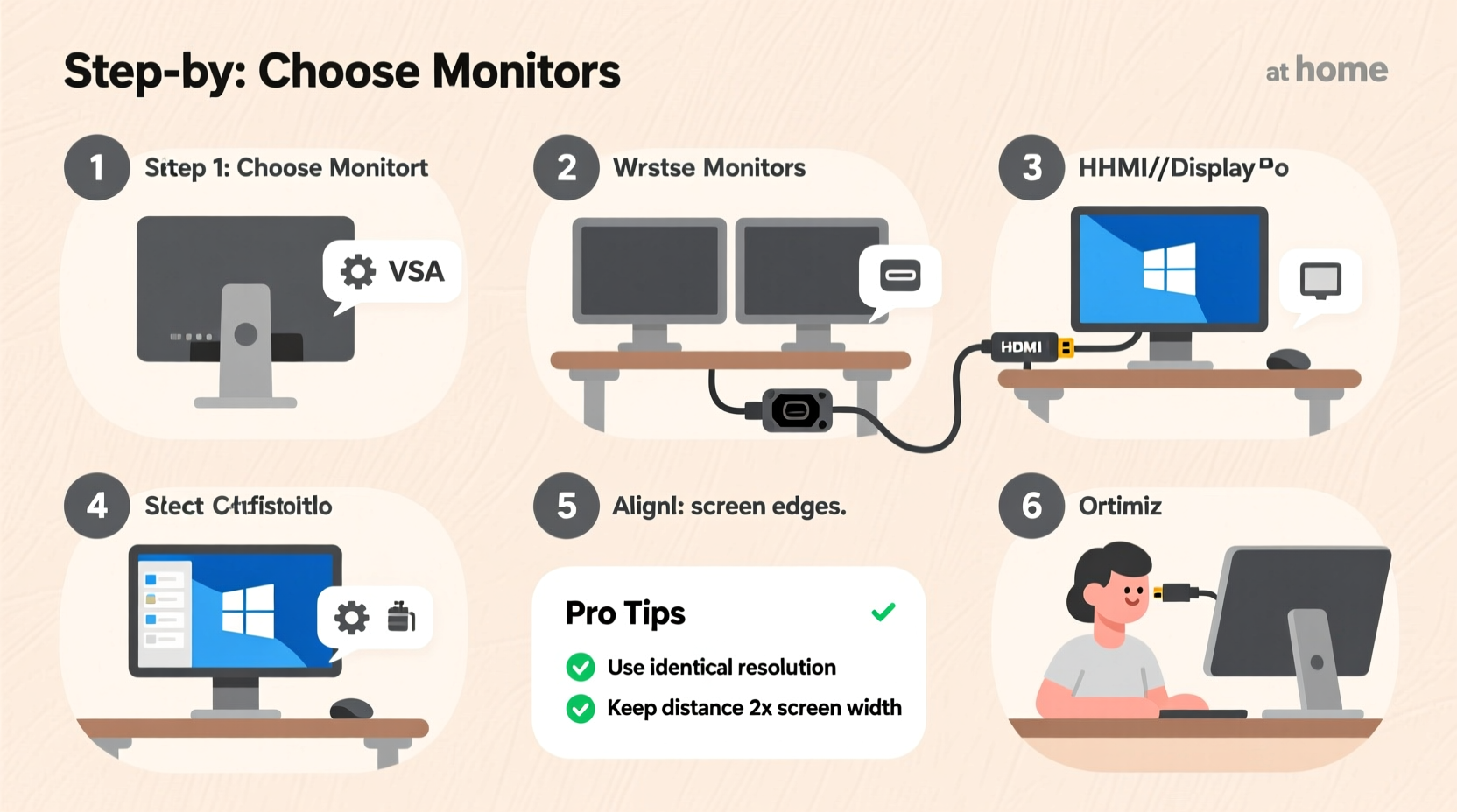 step by step guide to setting up a dual monitor workstation at home