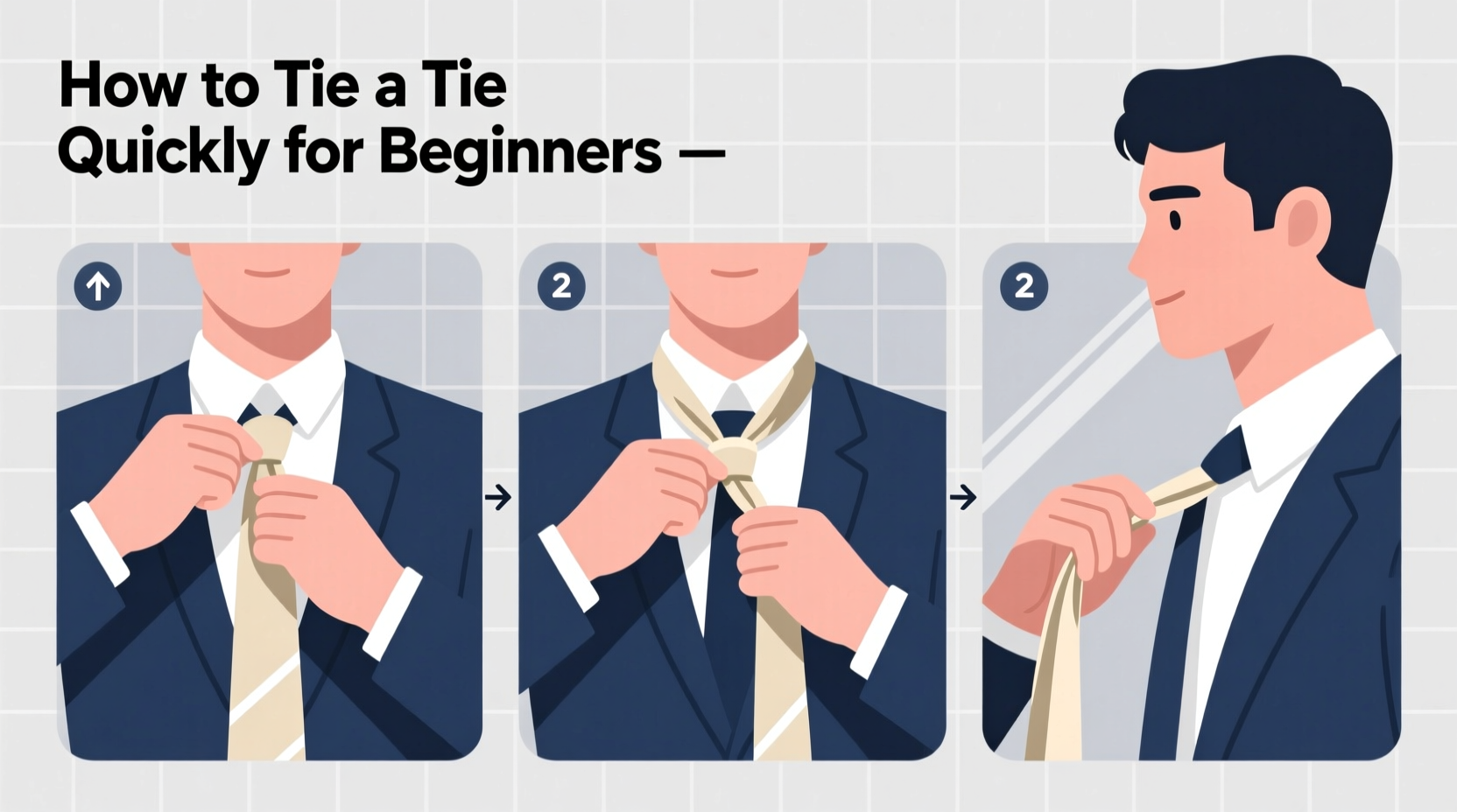 how to tie a tie quickly for beginners with no mirror needed