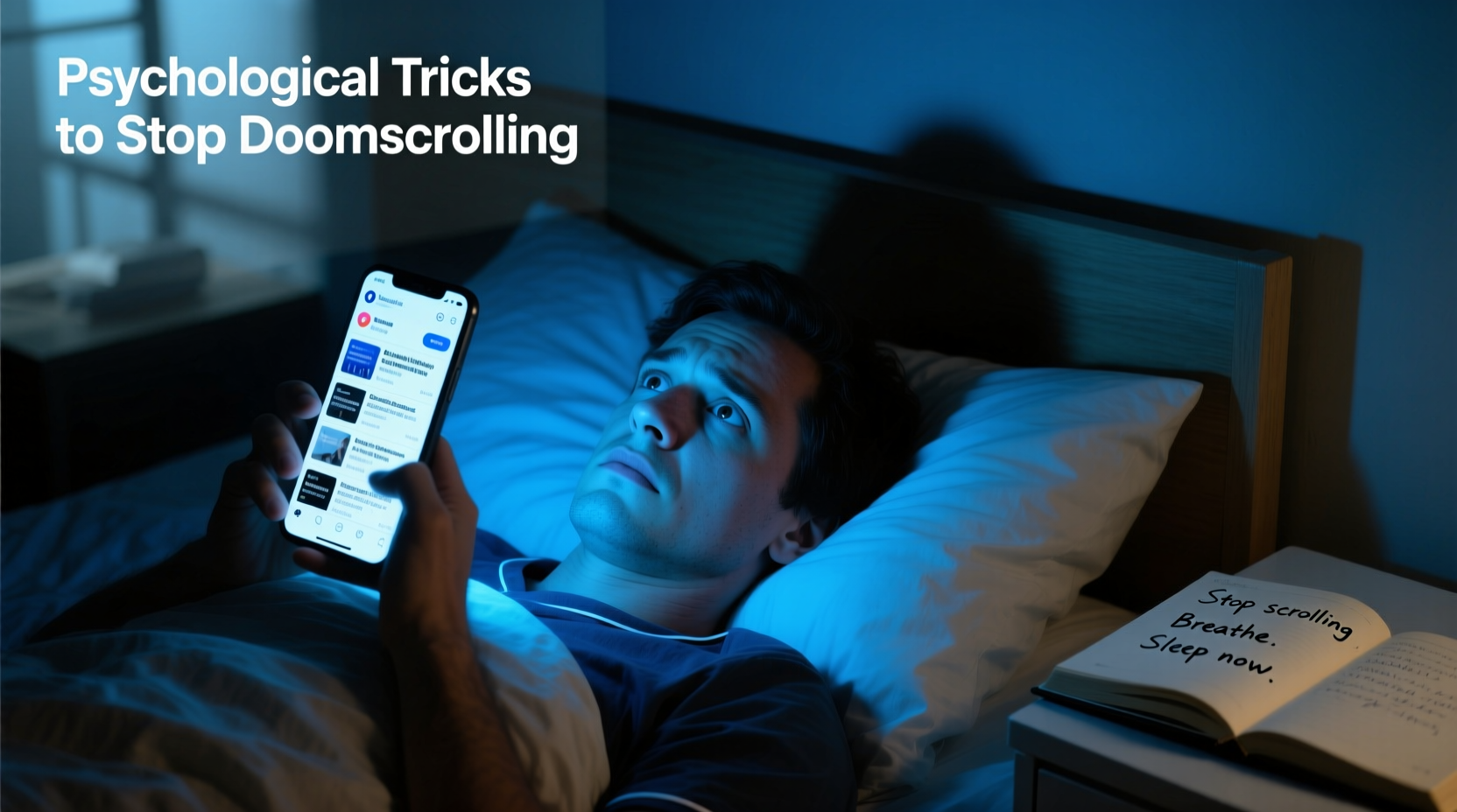 psychological tricks to stop doomscrolling before bed tonight