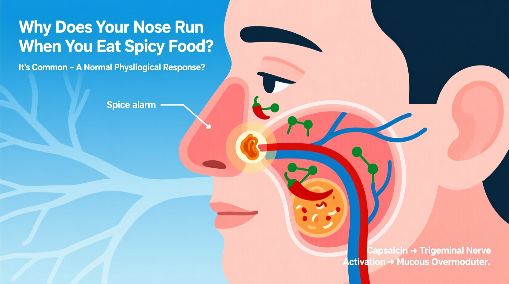 why does my nose run when i eat spicy food and is it common