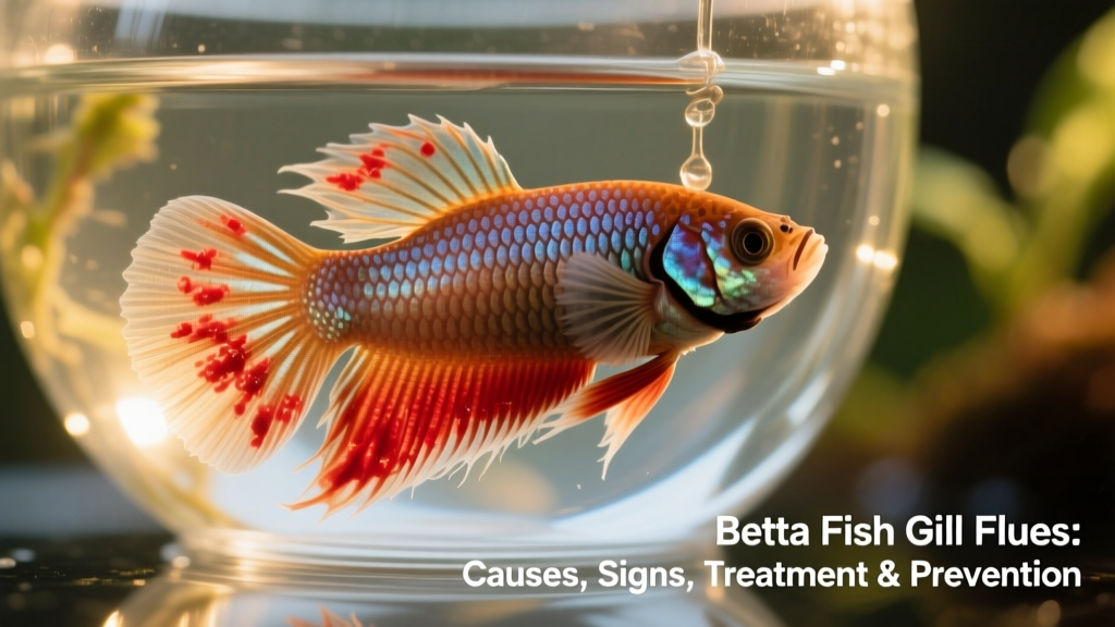 Close-up macro photo showing irritated, swollen gill tissue on a betta fish