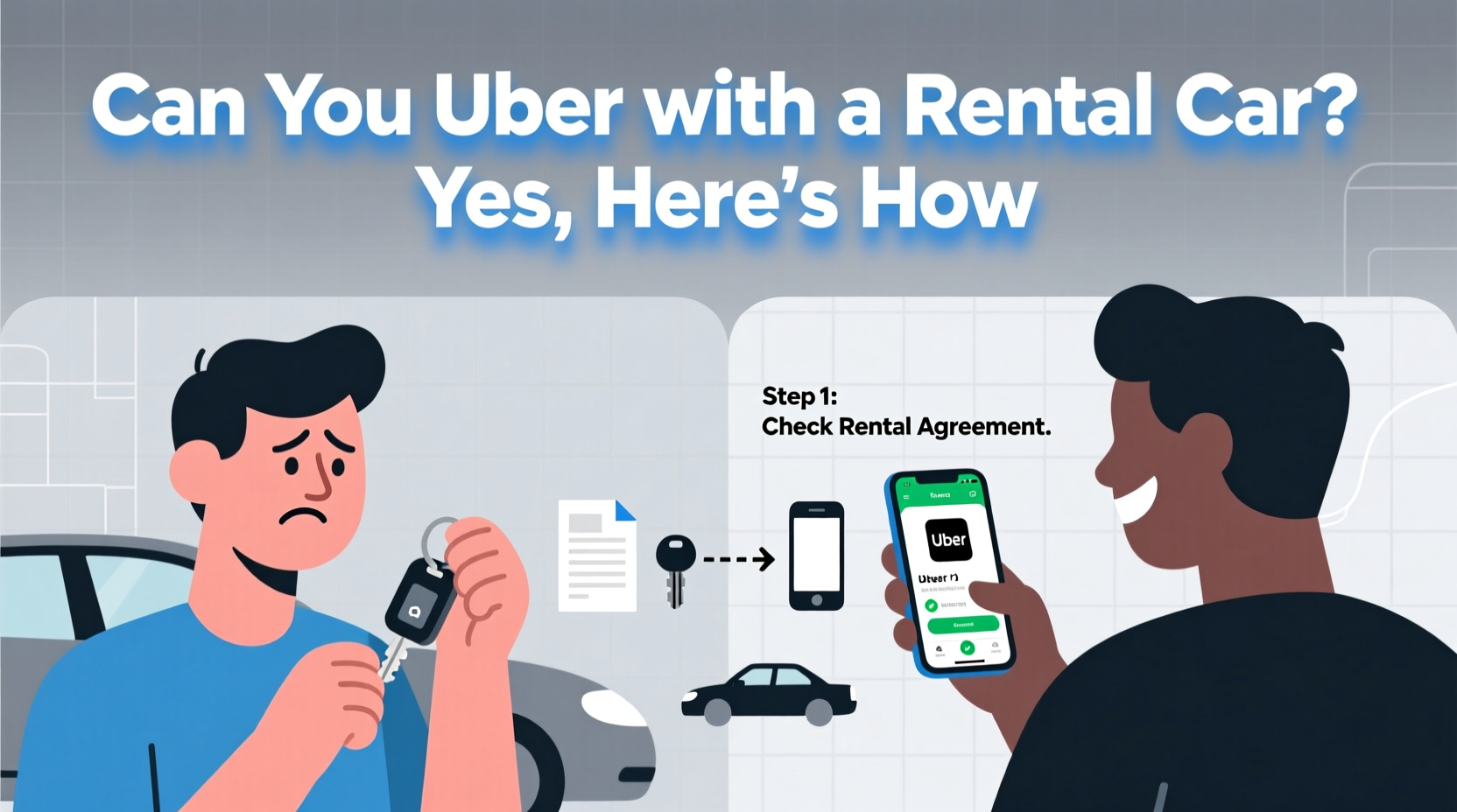 can you uber with a rental car