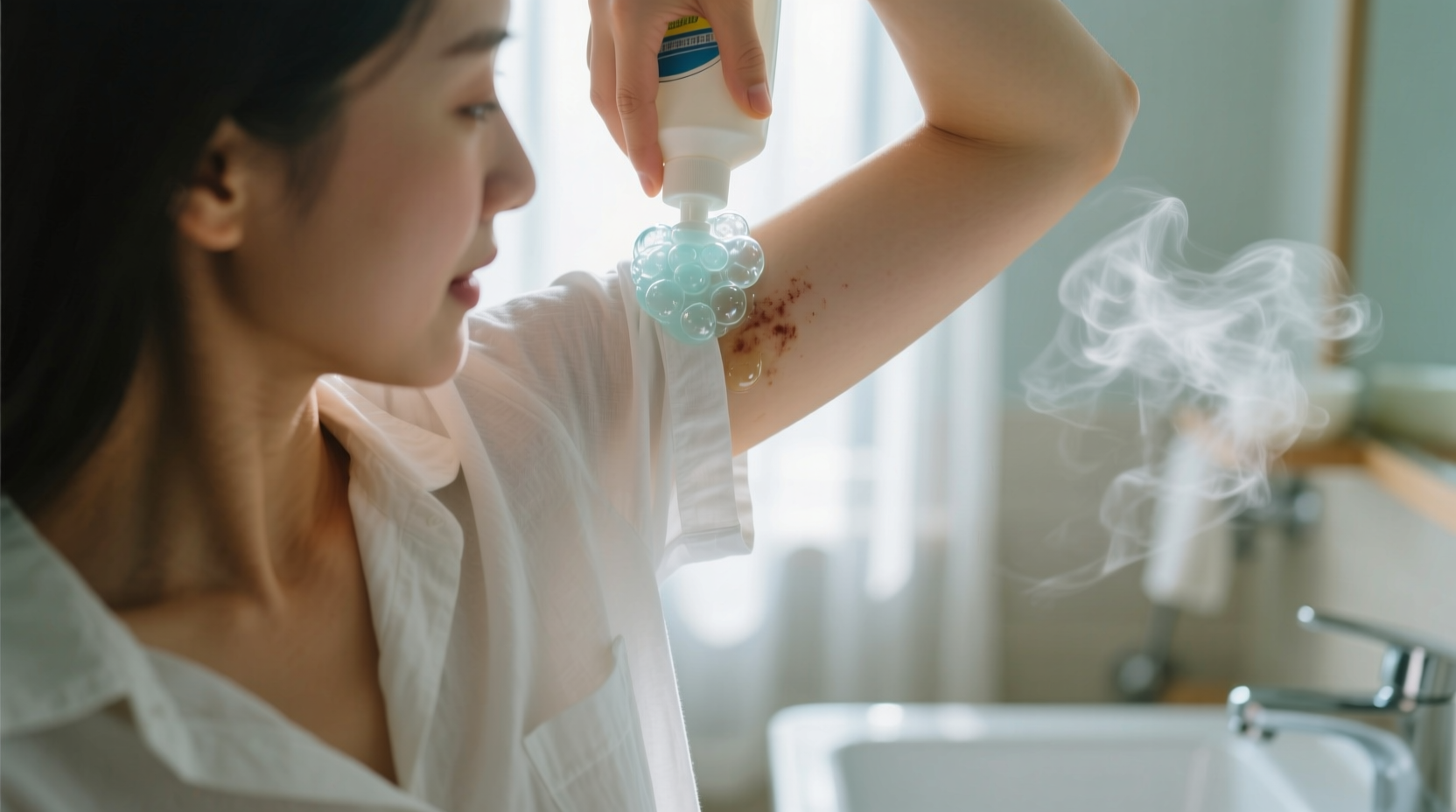 get rid of underarm stains with dishwashing detergent a