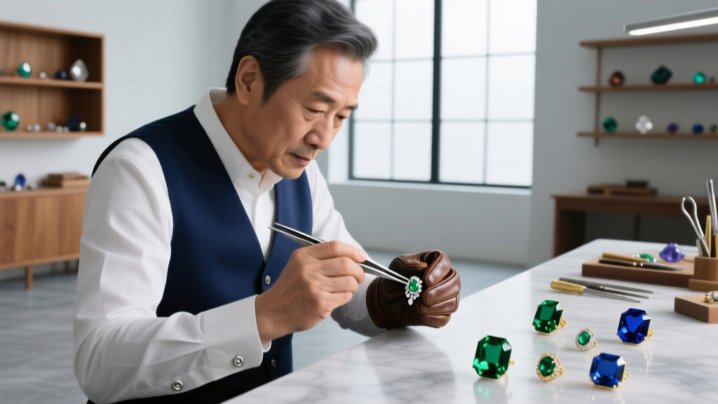 Side view of a jeweler