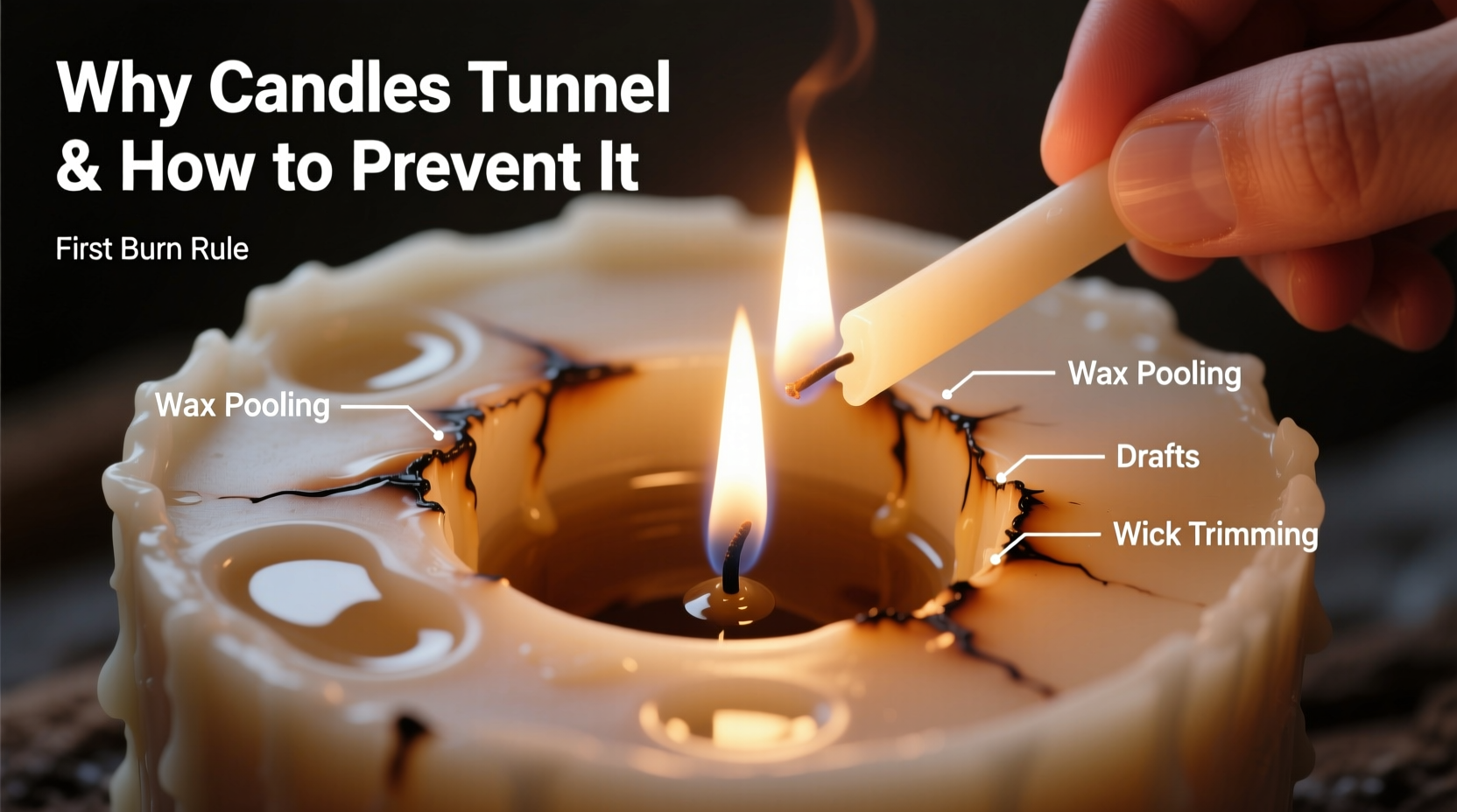 why do some candles tunnel and how to prevent uneven burning