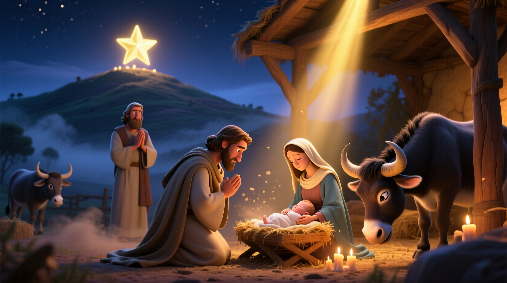 animated nativity scene vs static figures which tells a better story