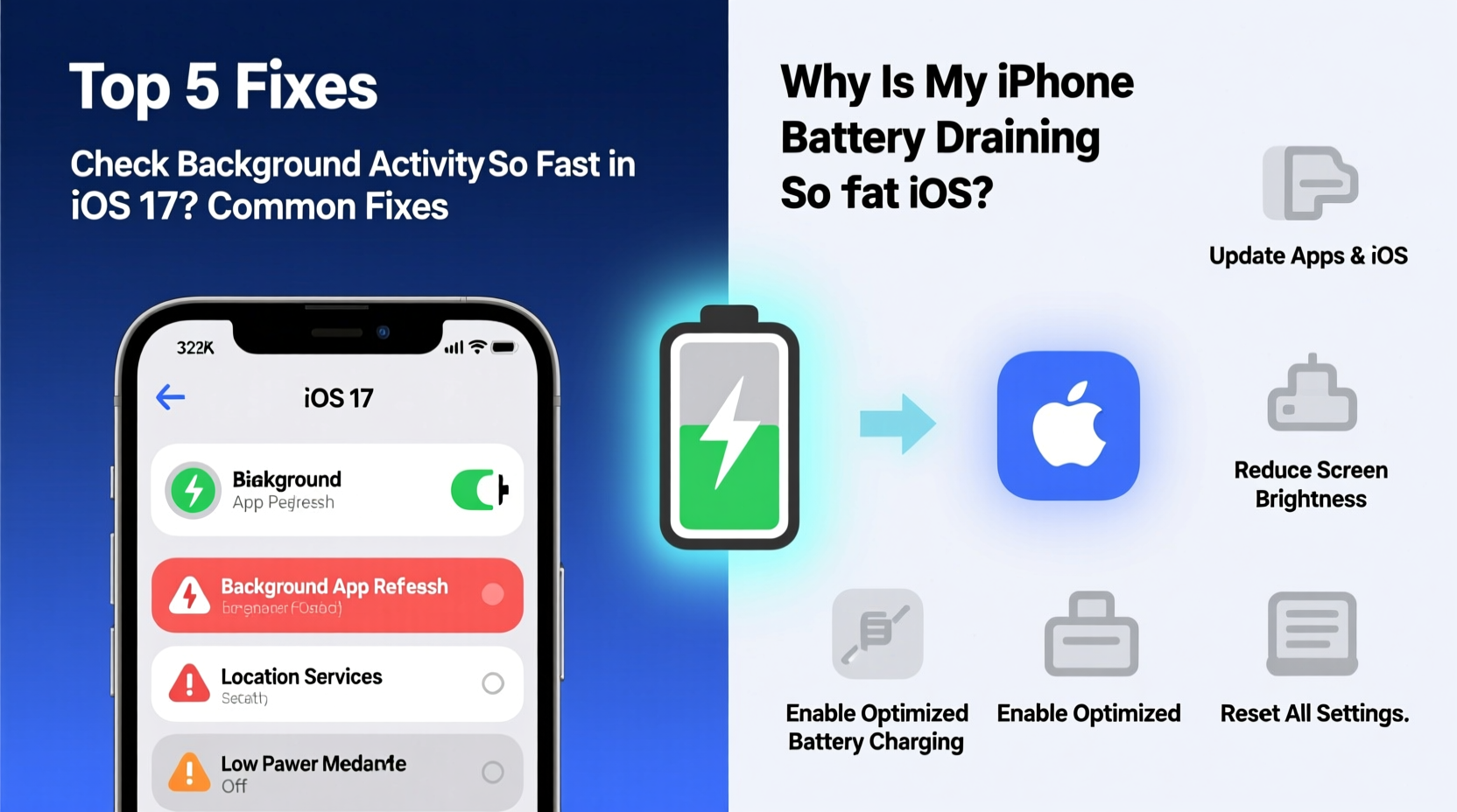 why is my phone battery draining so fast in ios 17 common fixes