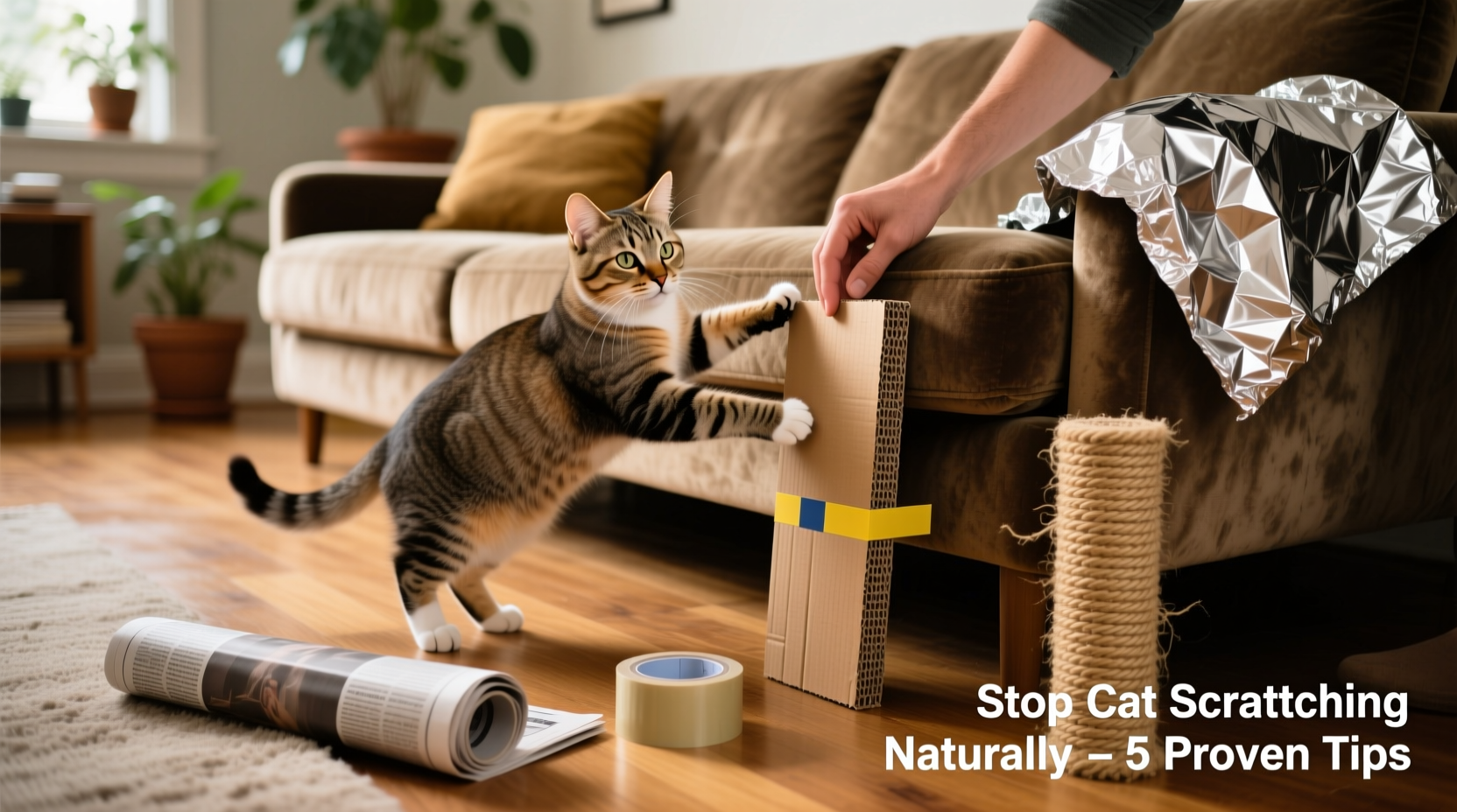 effective strategies to stop your cat from scratching the sofa using common household items
