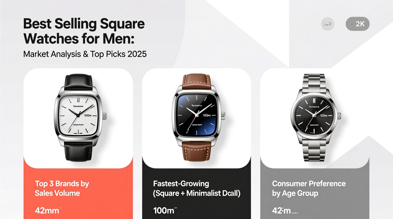 best selling square watch men