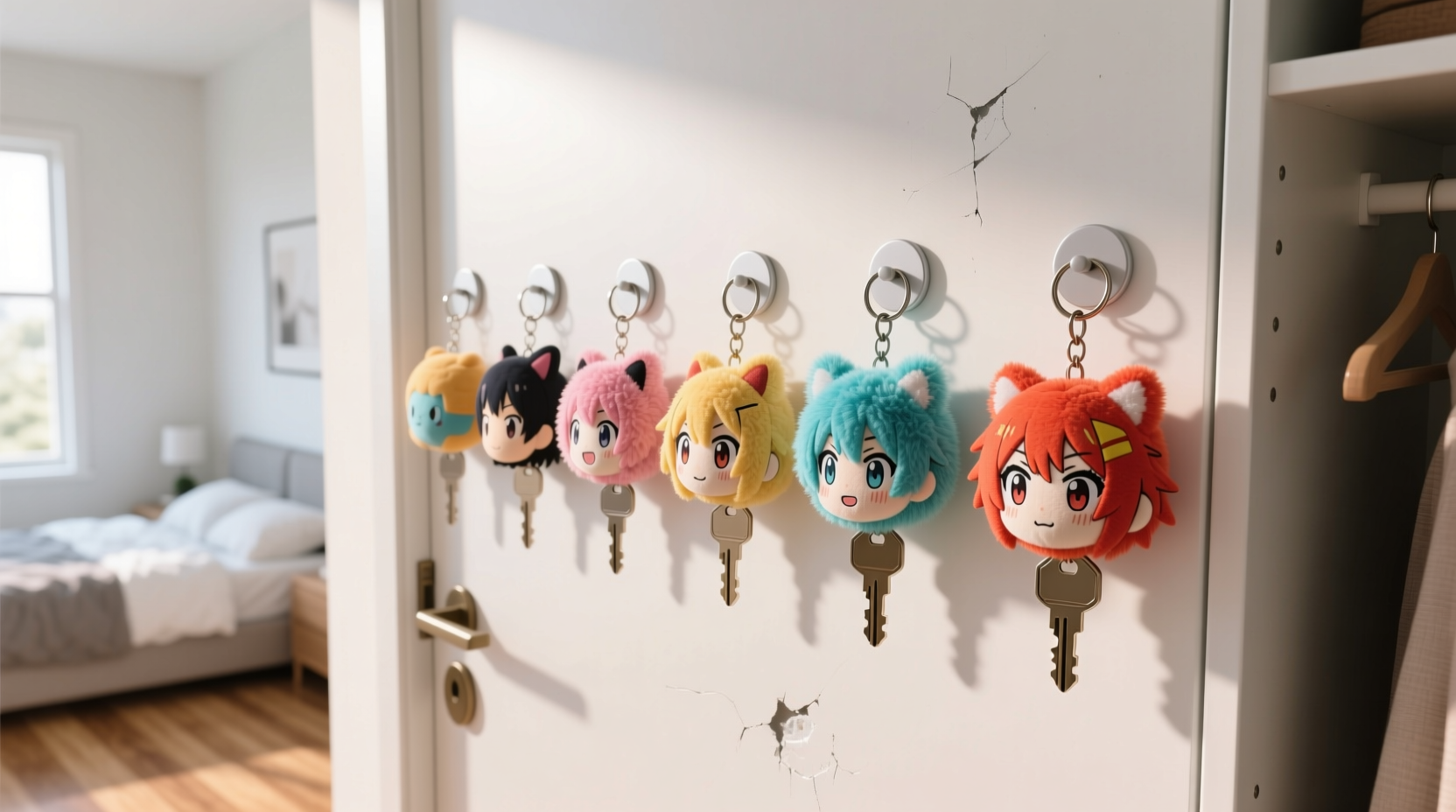 closet organization tips for plush anime keychains