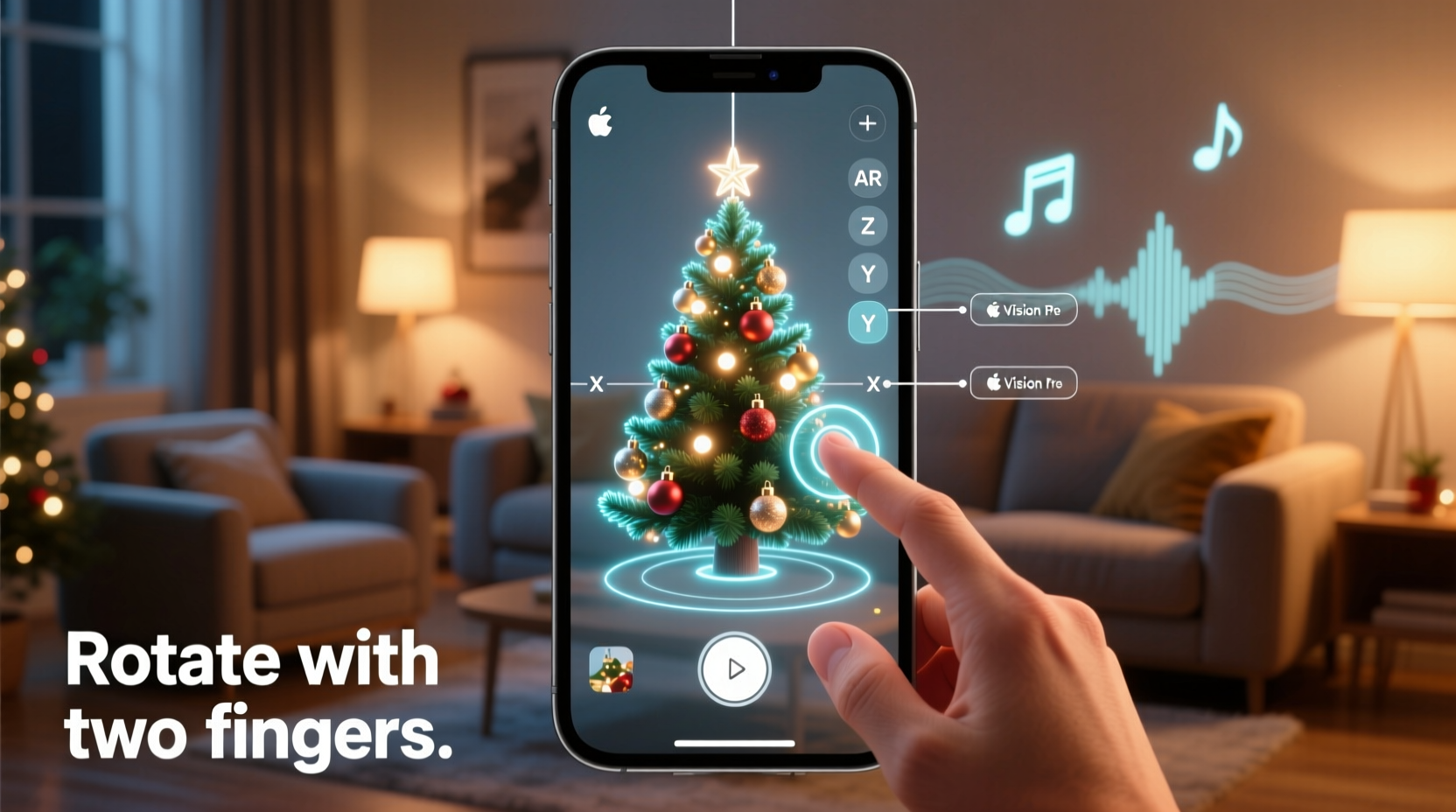 how to rotate christmas decorations digitally using augmented reality apps