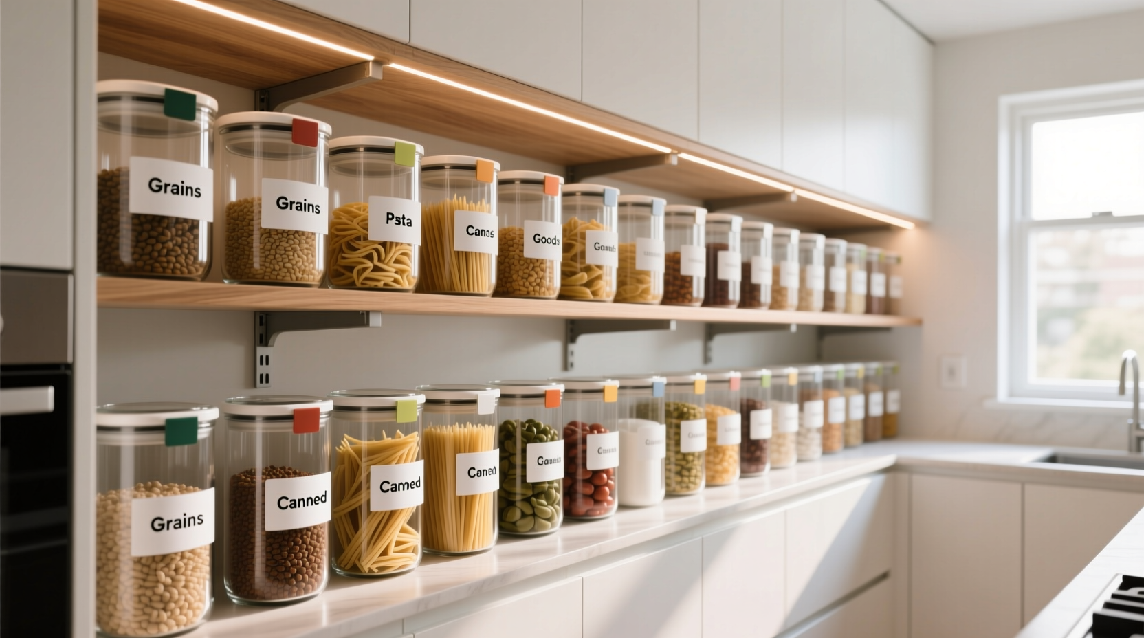 best ways to organize a pantry with clear containers and labels
