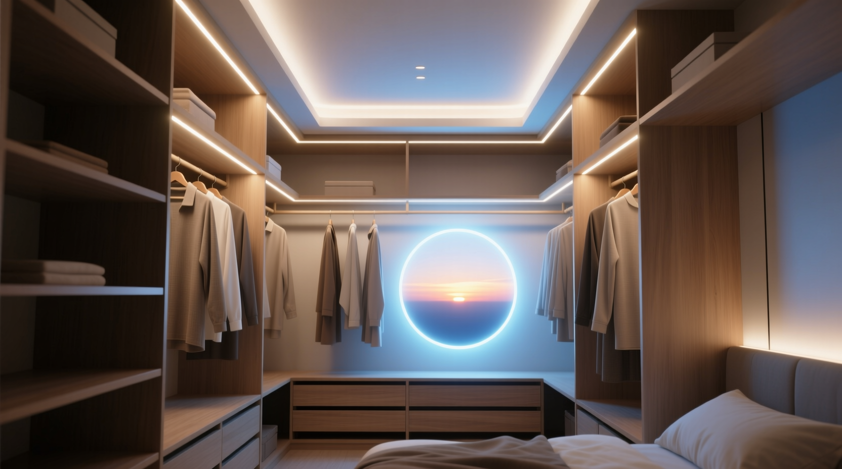 closet lighting for morning energy
