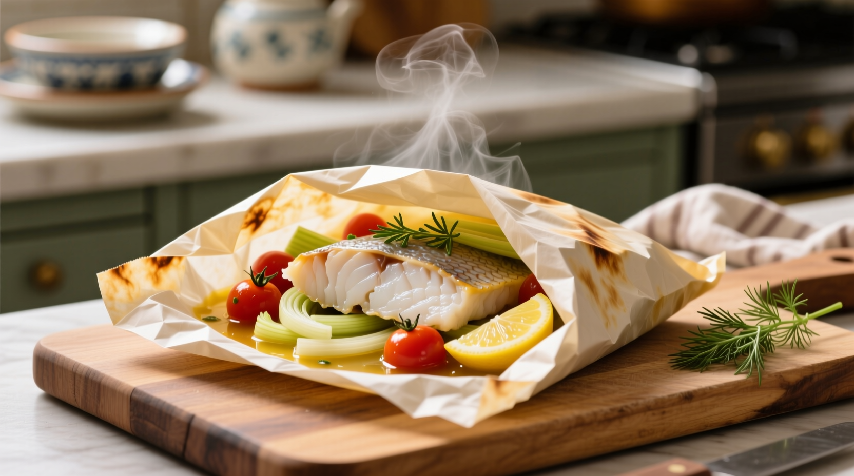 french in a flash cod en papillote recipe