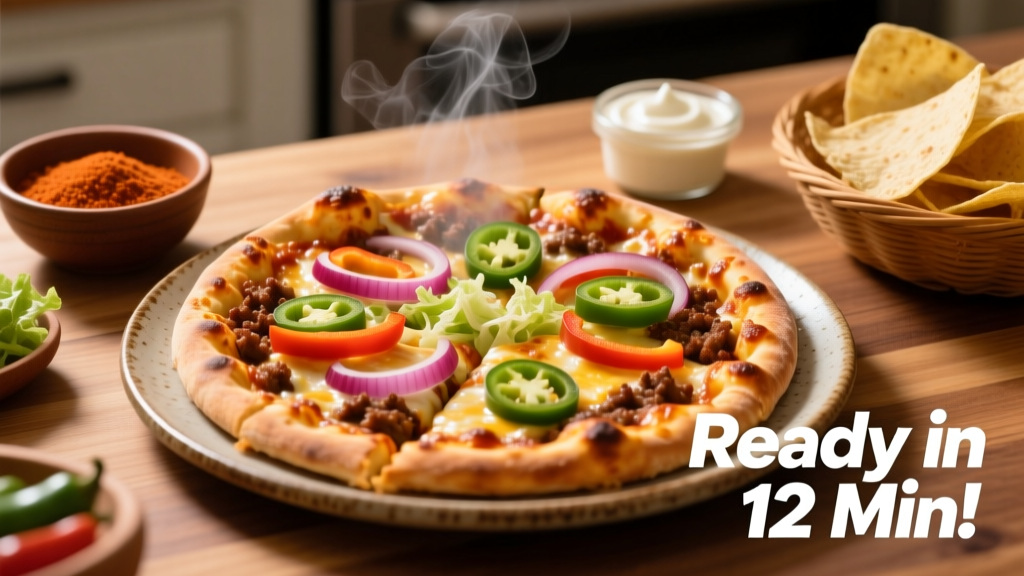 Air Fryer Taco Pizza Recipe (Crispy & Ready in 12 Min!)