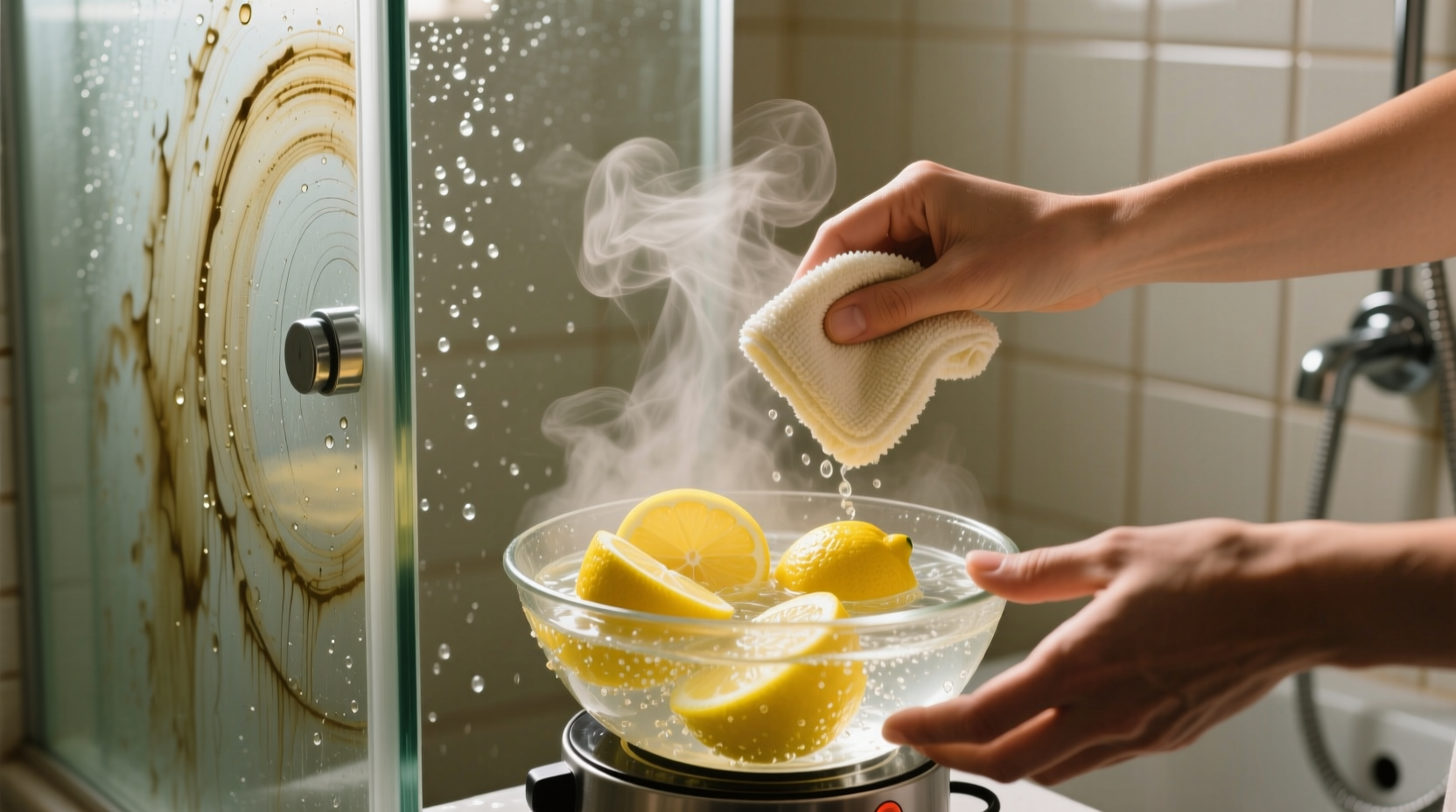 eco friendly cleaning remove hard water rings with lemon peels