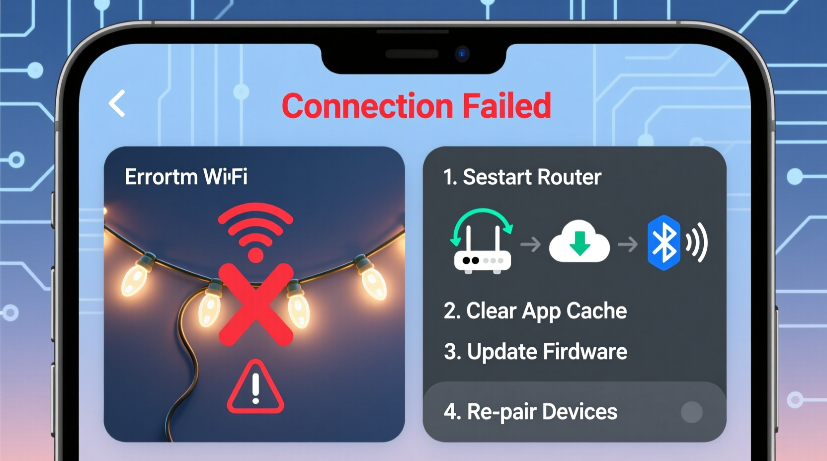 why does my smart christmas light app crash and how to fix connectivity